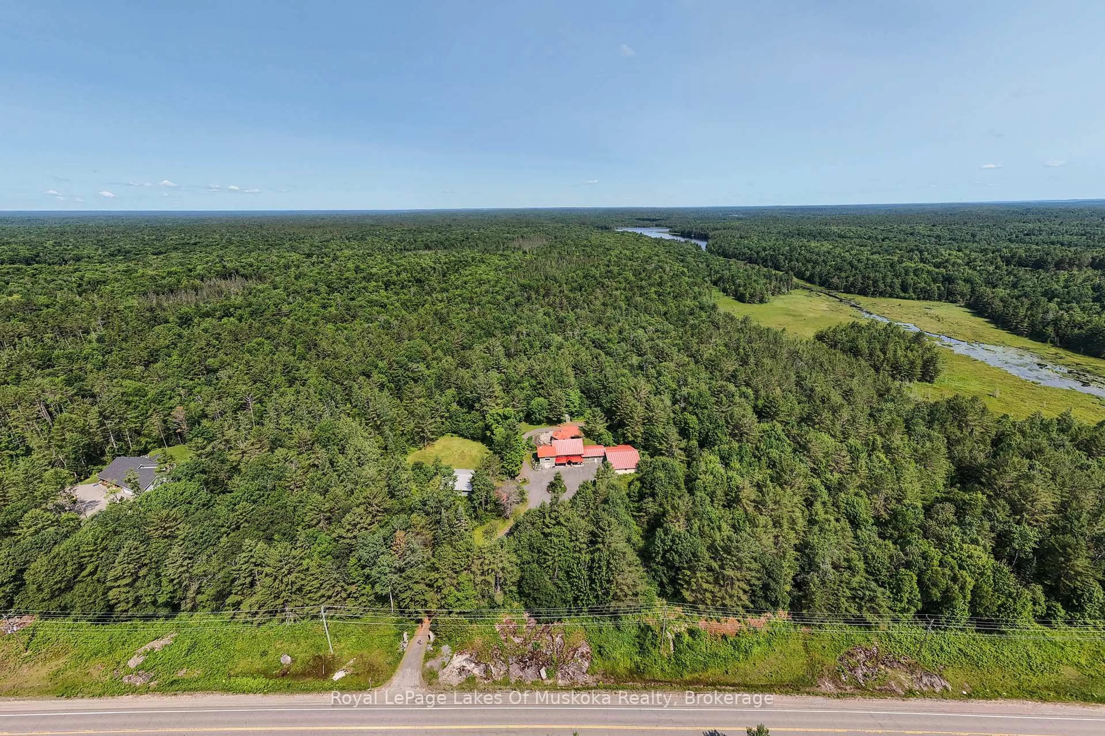 A pic from outside/outdoor area/front of a property/back of a property/a pic from drone, water/lake/river/ocean view for 2171 Muskoka 117 Rd, Lake of Bays Ontario P0B 1A0
