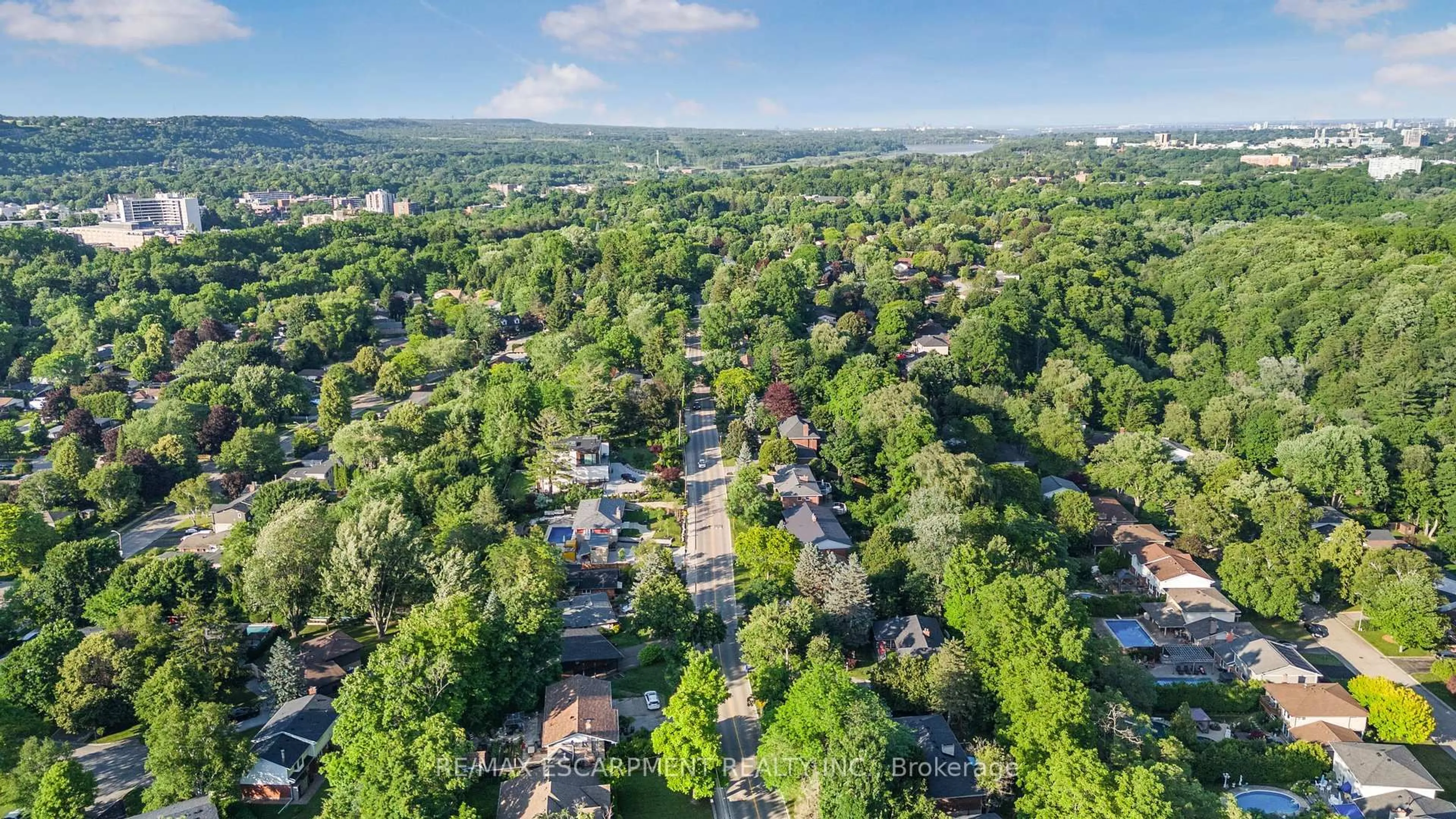 A pic from outside/outdoor area/front of a property/back of a property/a pic from drone, forest/trees view for 172 Old Ancaster Rd, Hamilton Ontario L9H 3R4