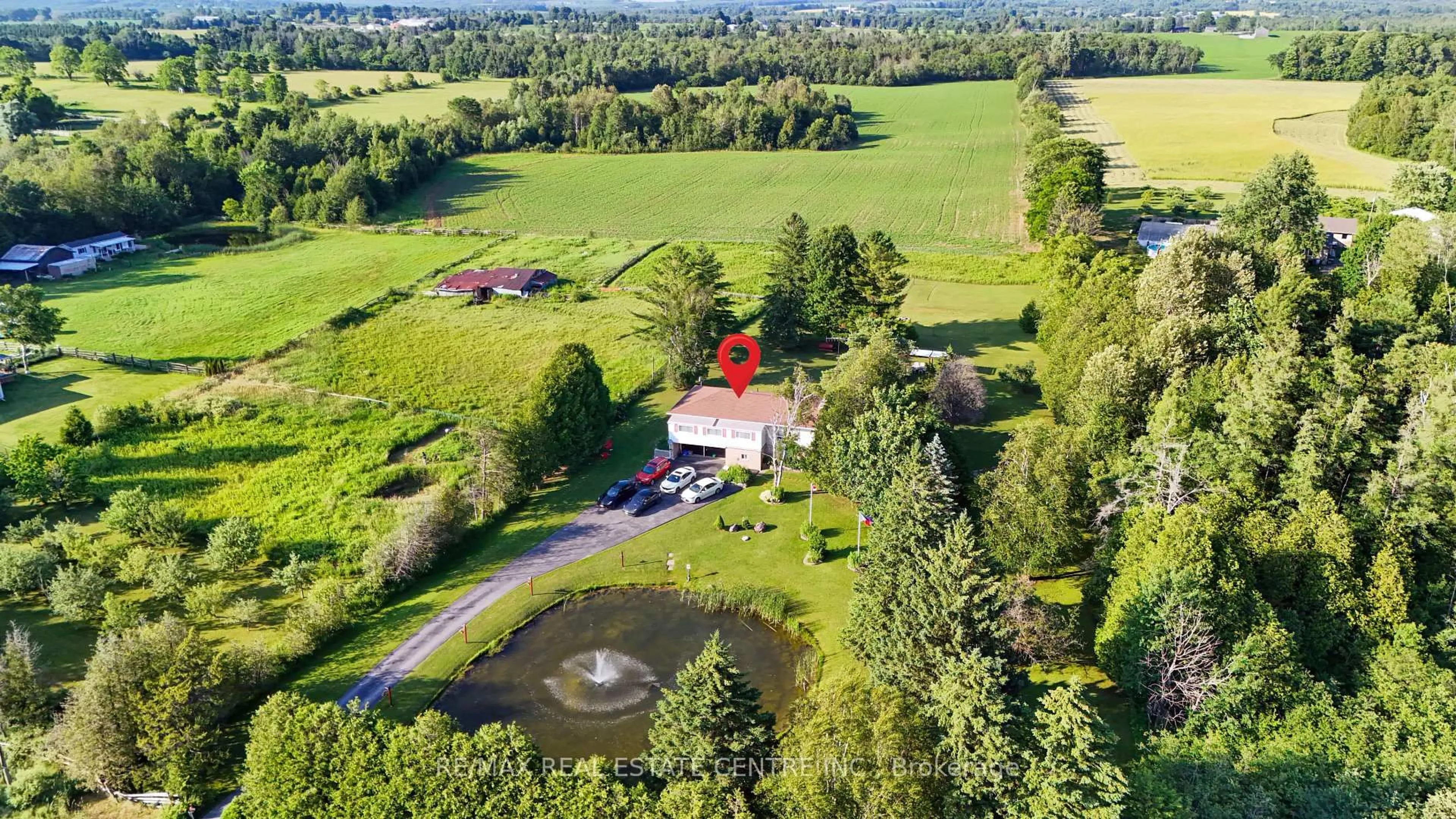 A pic from outside/outdoor area/front of a property/back of a property/a pic from drone, water/lake/river/ocean view for 5183 First Line, Erin Ontario L7J 2L9