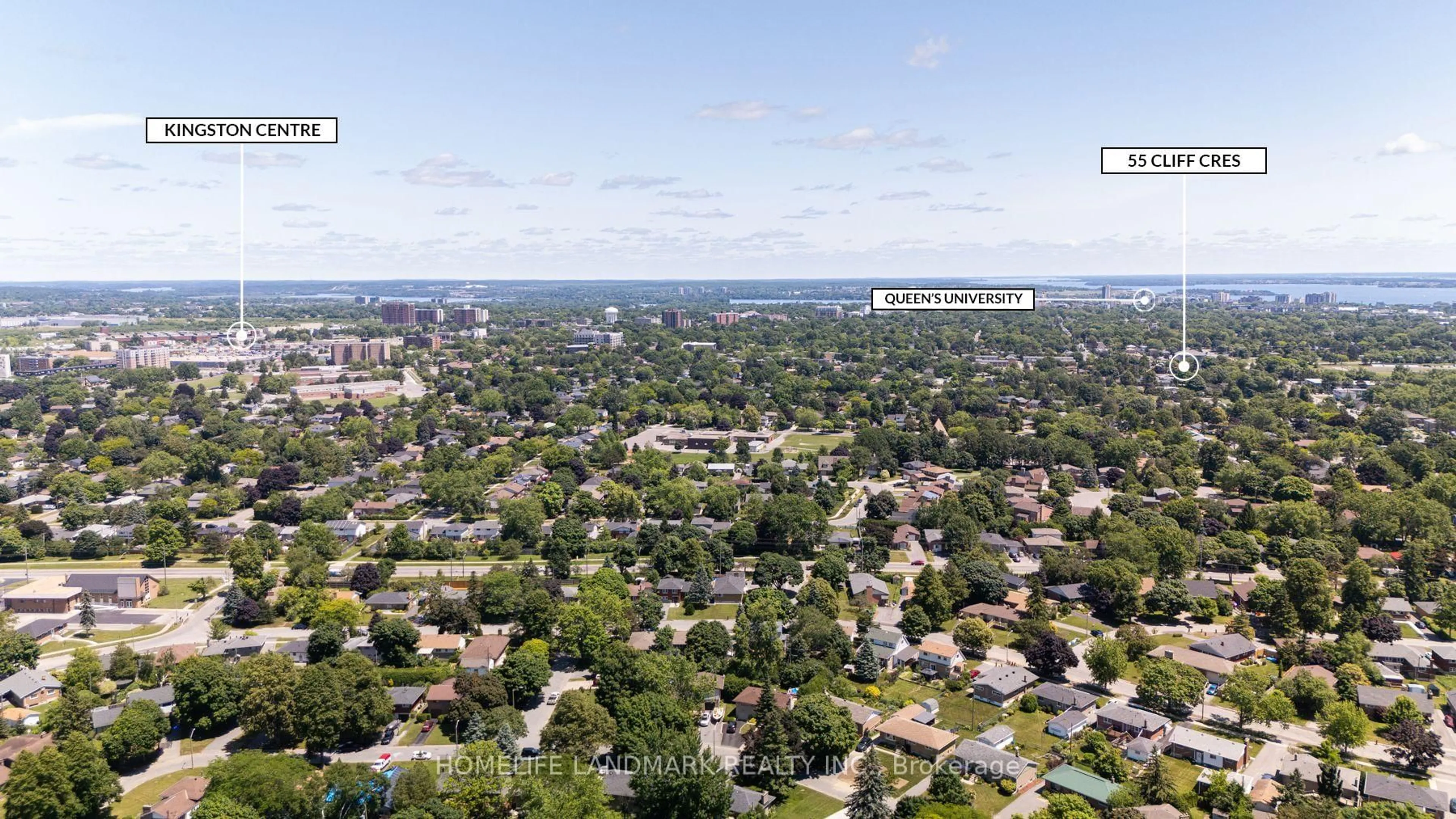 A pic from outside/outdoor area/front of a property/back of a property/a pic from drone, unknown for 55 Cliff Cres, Kingston Ontario K7M 1A9
