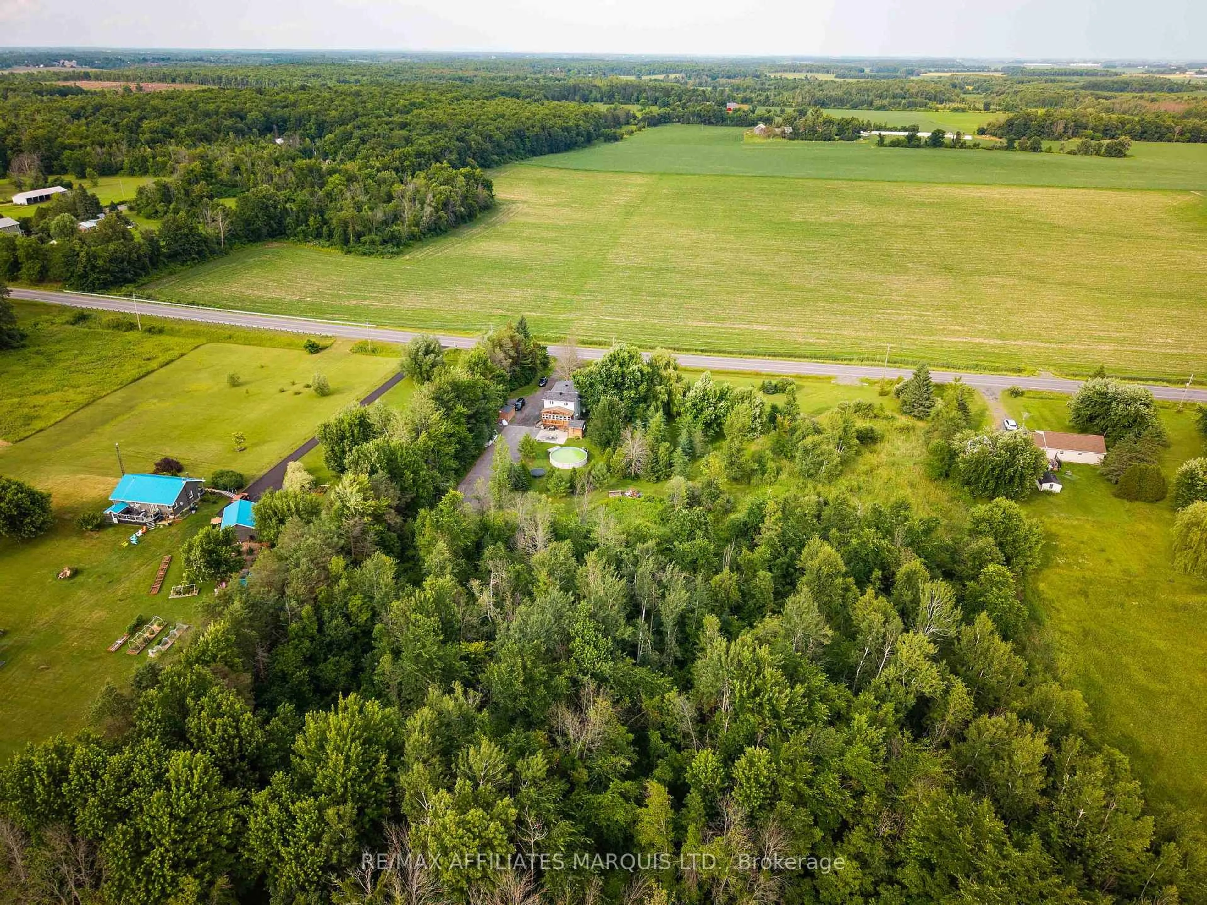 A pic from outside/outdoor area/front of a property/back of a property/a pic from drone, forest/trees view for 5042 Johnson Rd, South Glengarry Ontario K0C 2J0