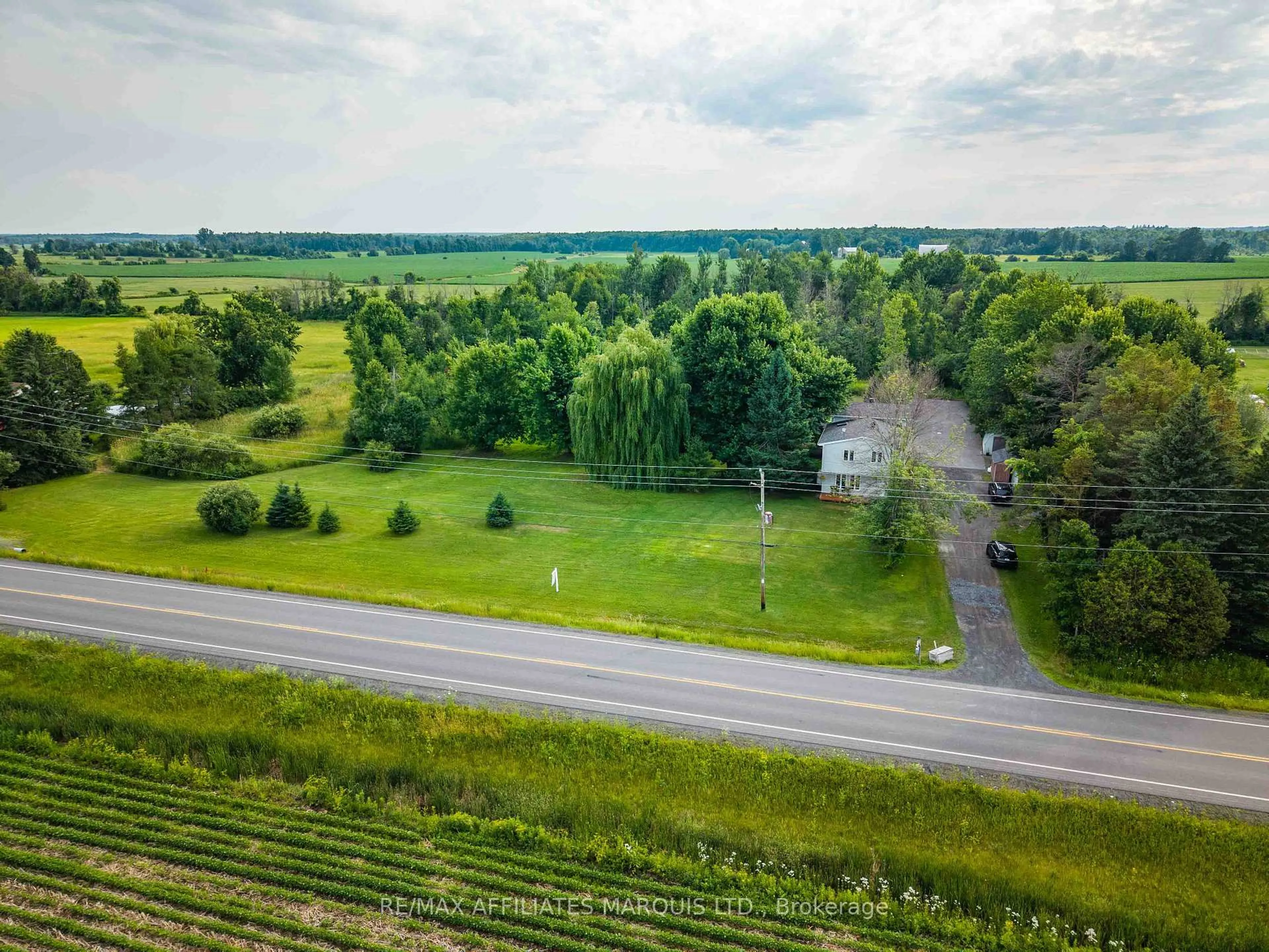 A pic from outside/outdoor area/front of a property/back of a property/a pic from drone, forest/trees view for 5042 Johnson Rd, South Glengarry Ontario K0C 2J0