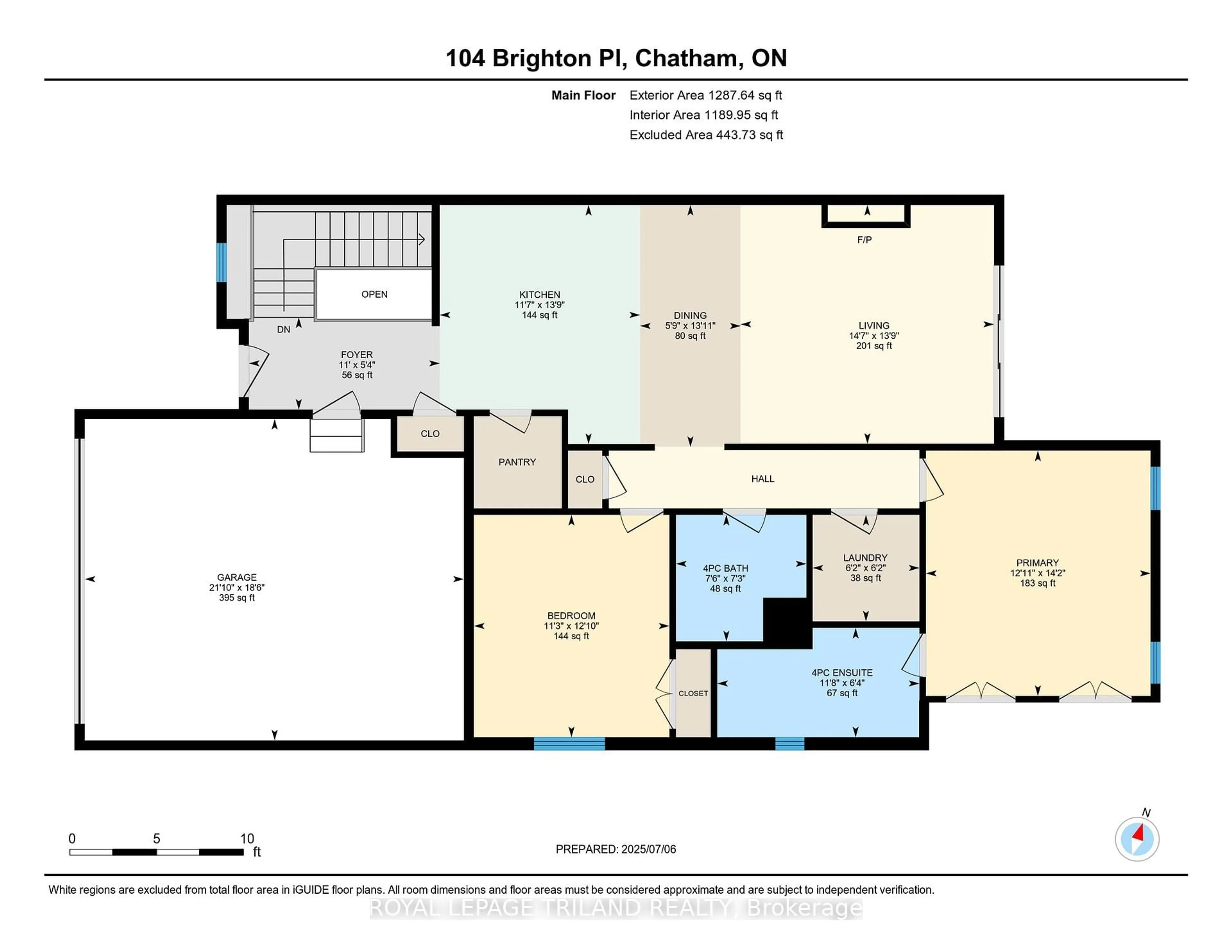 Floor plan for 104 Brighton Pl, Chatham-Kent Ontario N7L 0G7