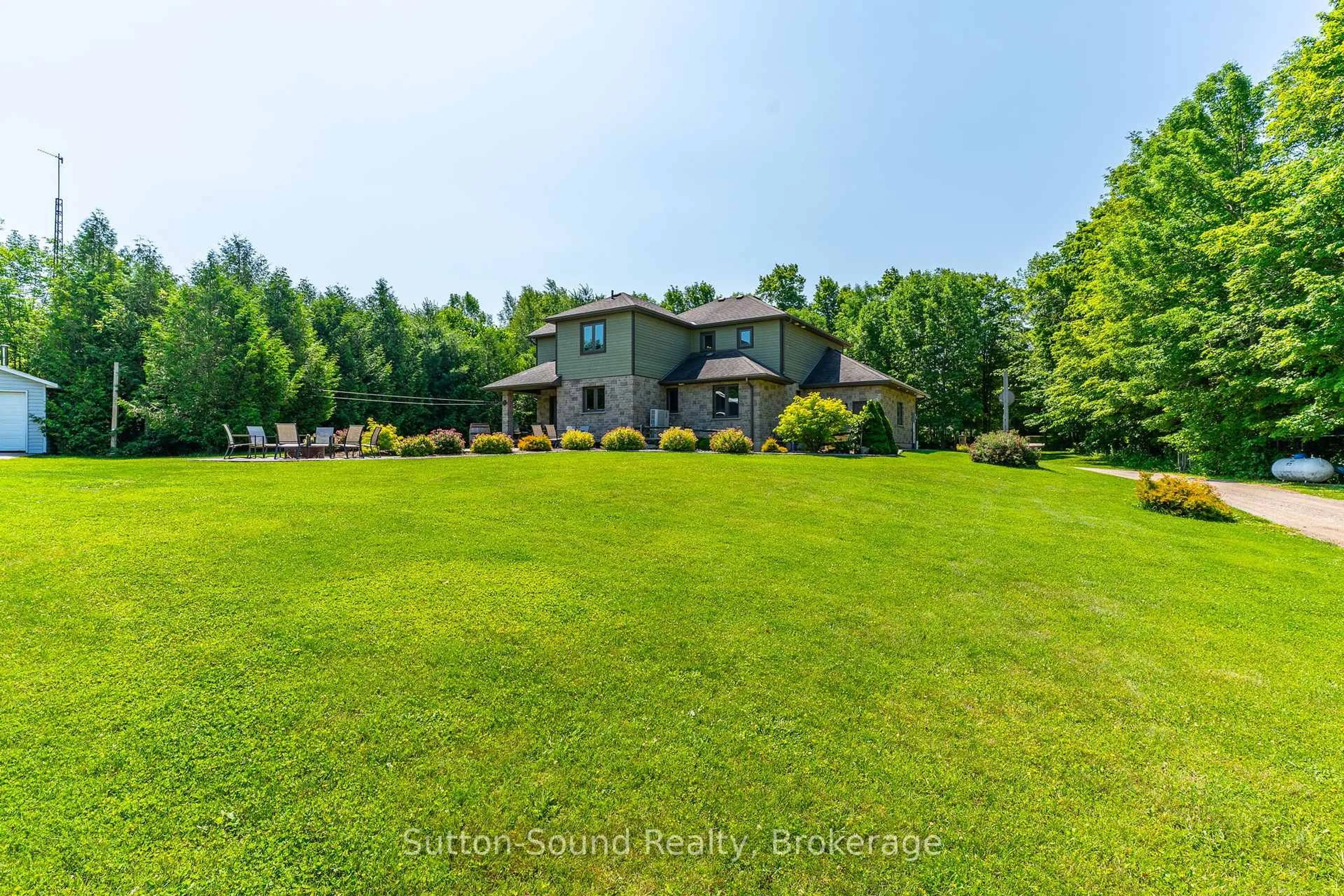 A pic from outside/outdoor area/front of a property/back of a property/a pic from drone, water/lake/river/ocean view for 782801 3 Sdrd, Chatsworth Ontario N0H 1G0