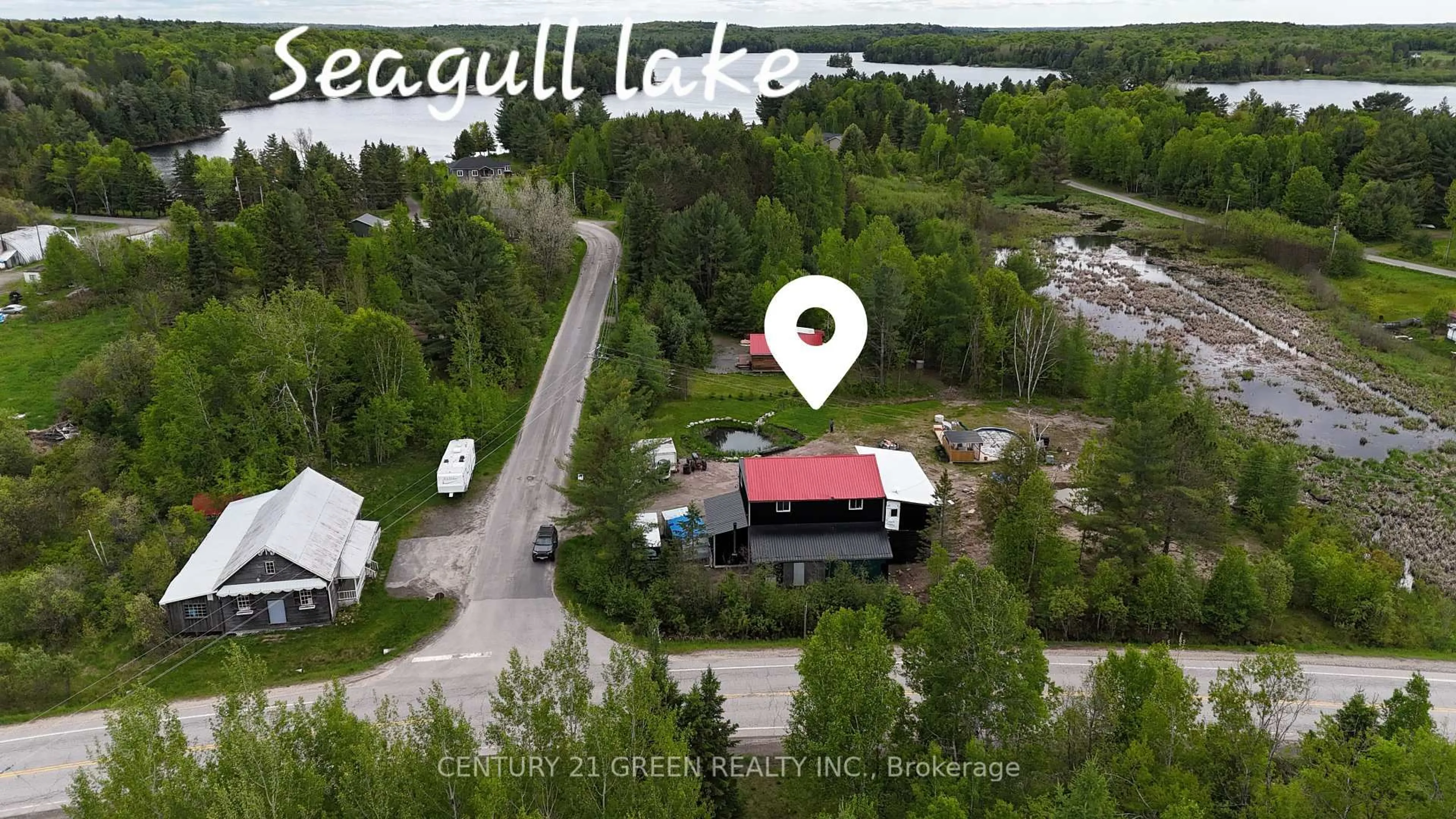 A pic from outside/outdoor area/front of a property/back of a property/a pic from drone, water/lake/river/ocean view for 6 Seagull Lake Rd, Parry Sound Remote Area Ontario P0H 1A0