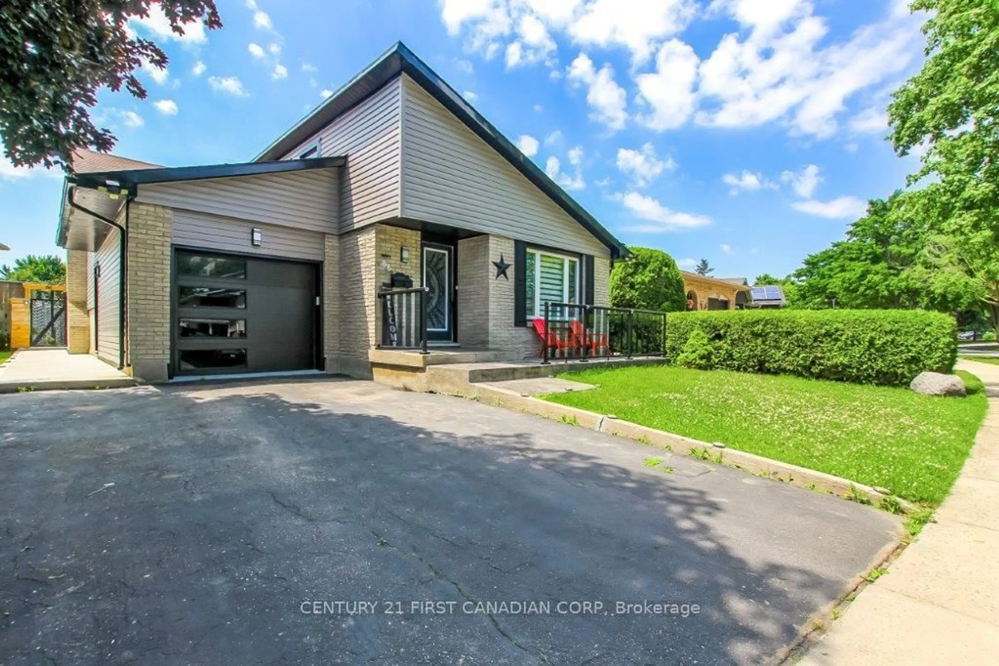 A pic from outside/outdoor area/front of a property/back of a property/a pic from drone, street for 86 Tumbleweed Cres, London South Ontario N6E 2N8