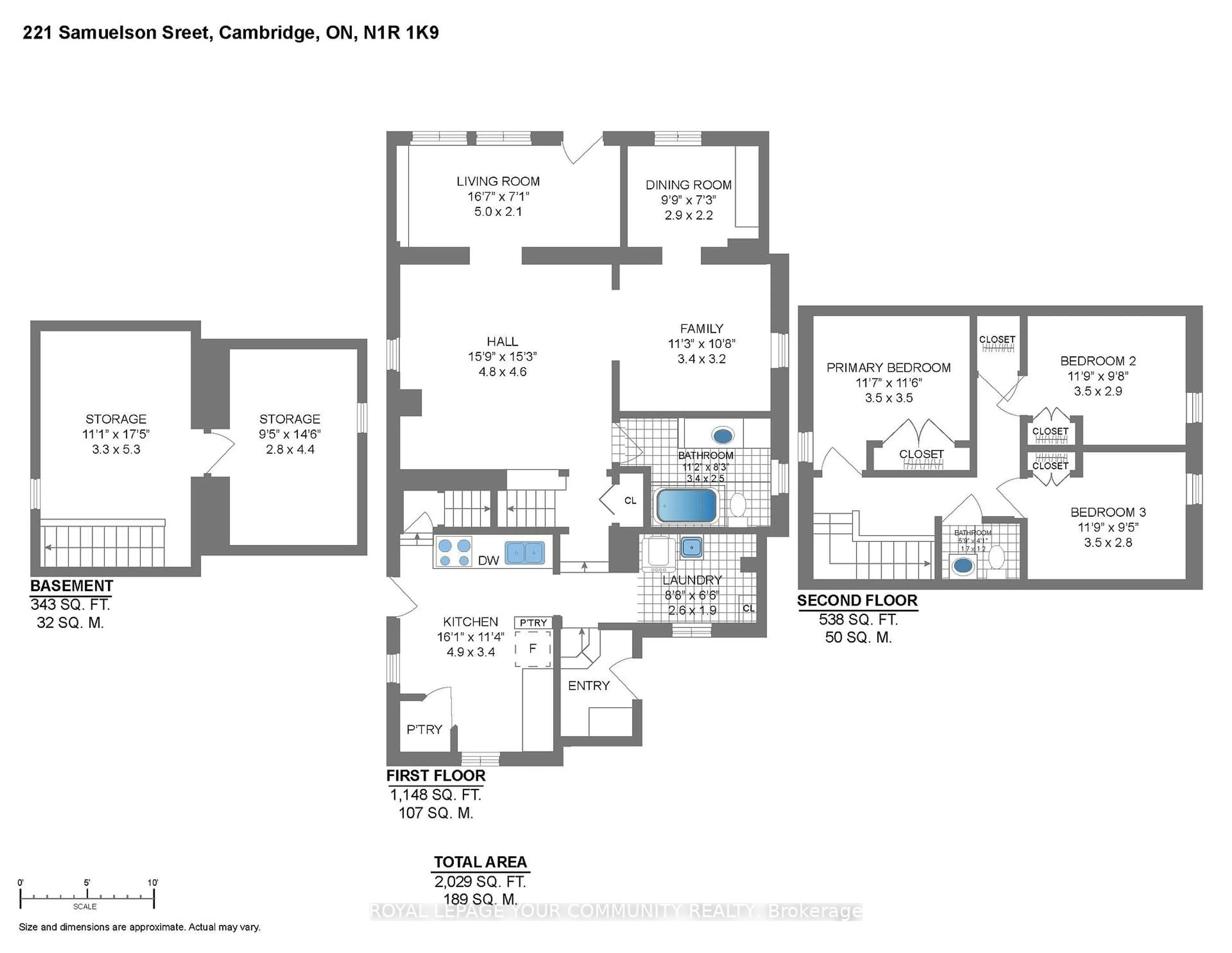 Floor plan for 221 Samuelson St, Cambridge Ontario N1R 1K9