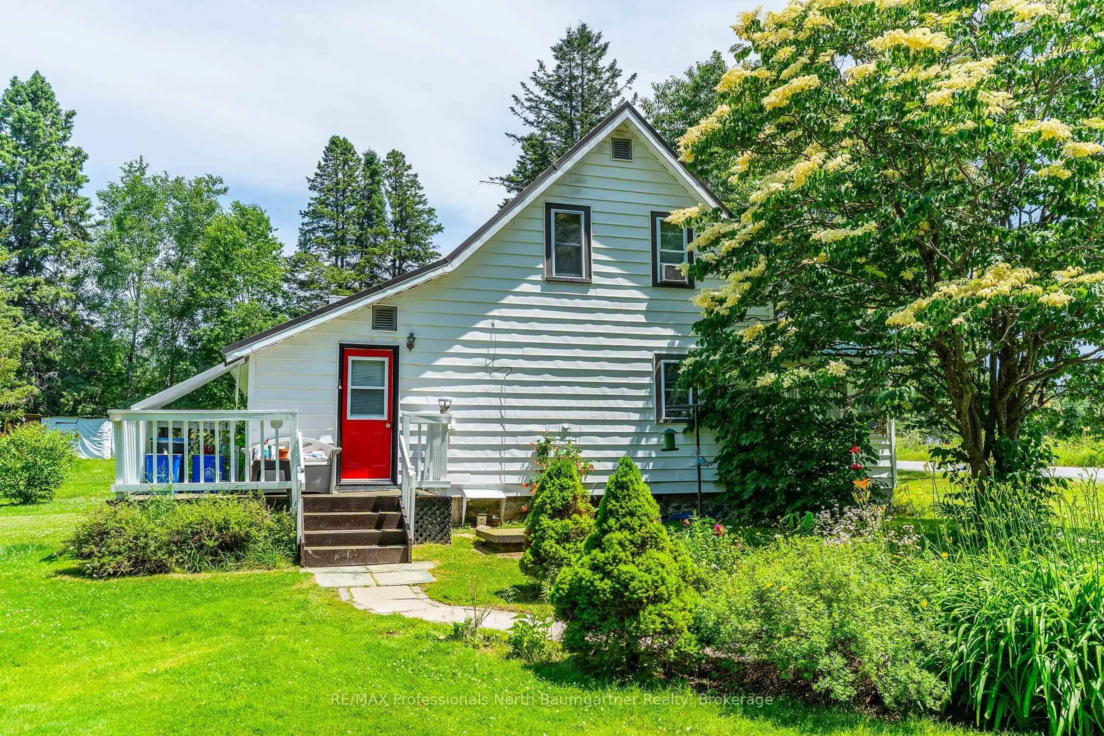 Home with vinyl exterior material, street for 4745 Gelert Rd, Minden Hills Ontario K0M 2K0