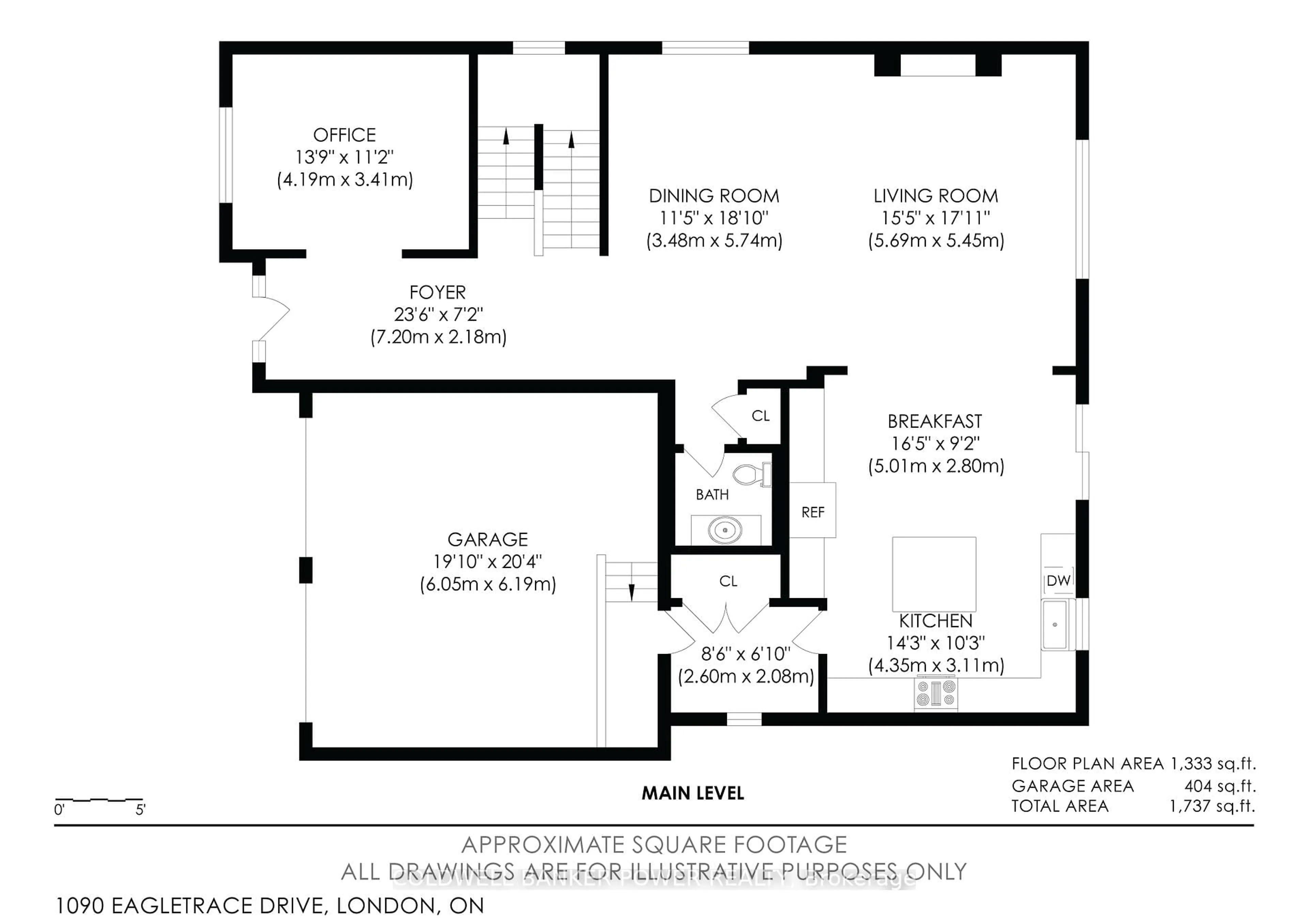 Floor plan for 1090 Eagletrace Dr, London North Ontario N6G 0S4