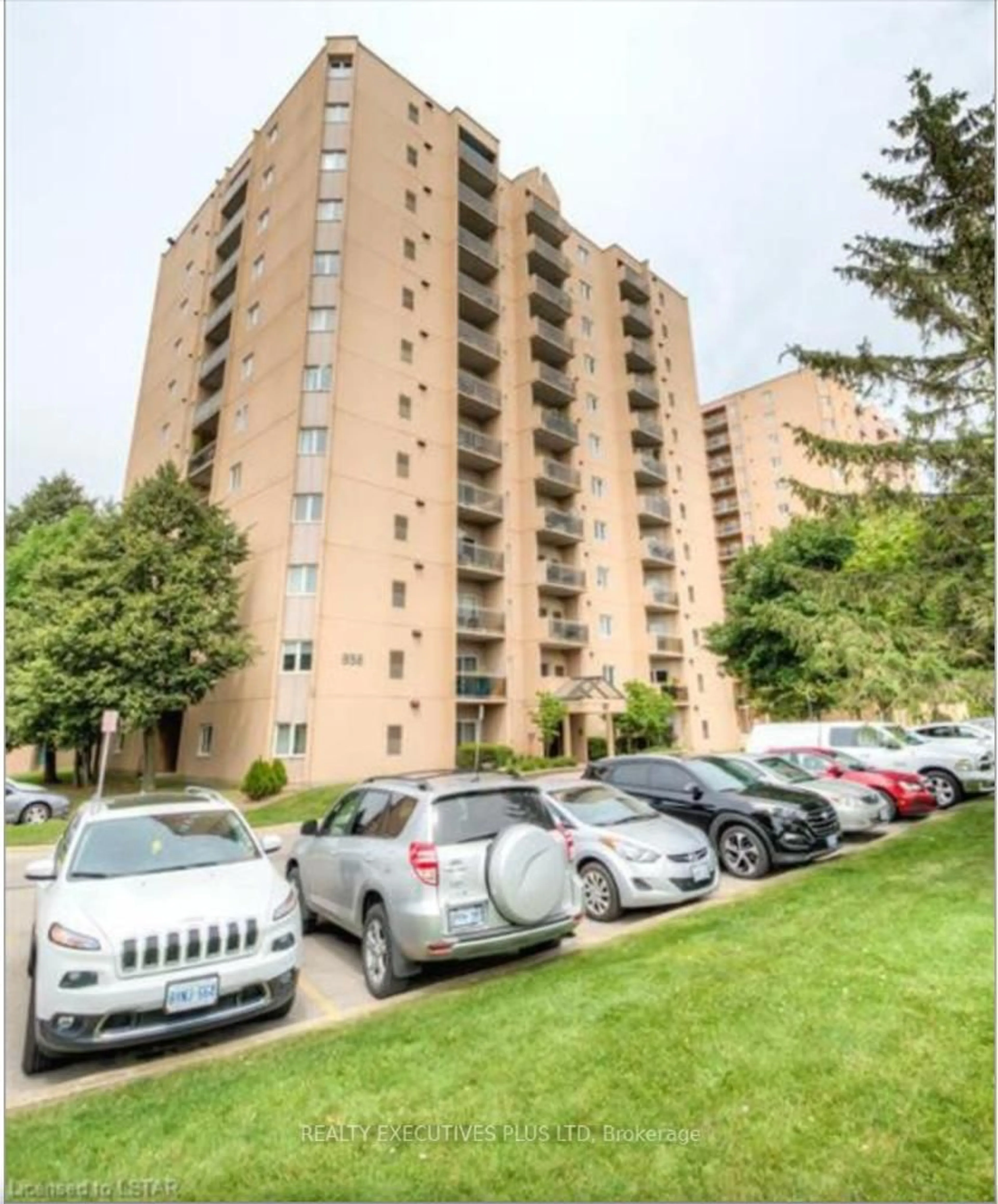 A pic from outside/outdoor area/front of a property/back of a property/a pic from drone, street for 858 Commissioners Rd #806, London South Ontario N6C 5Y5