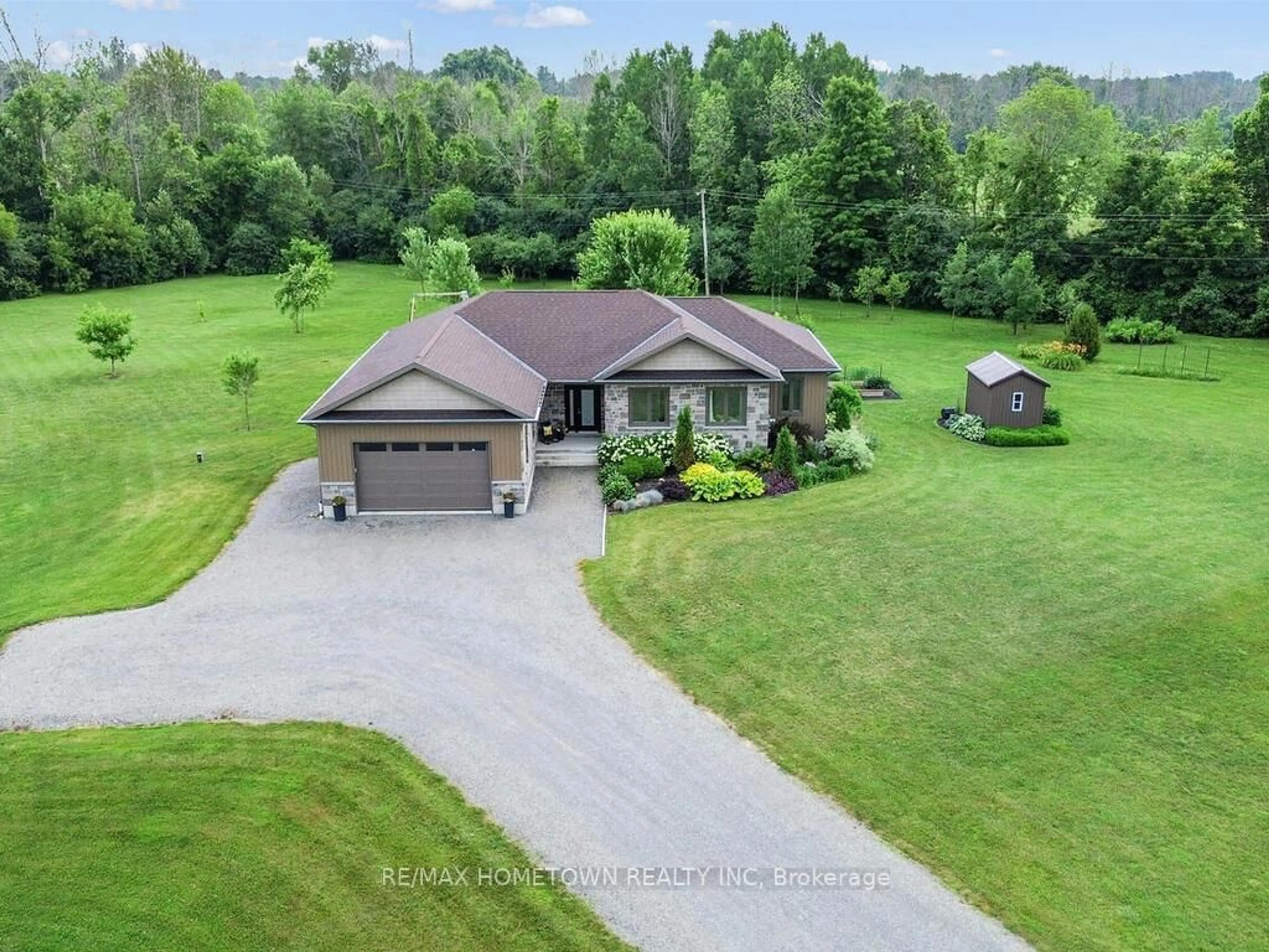 A pic from outside/outdoor area/front of a property/back of a property/a pic from drone, water/lake/river/ocean view for 9145 County Road 6 Rd, Augusta Ontario K0G 1R0
