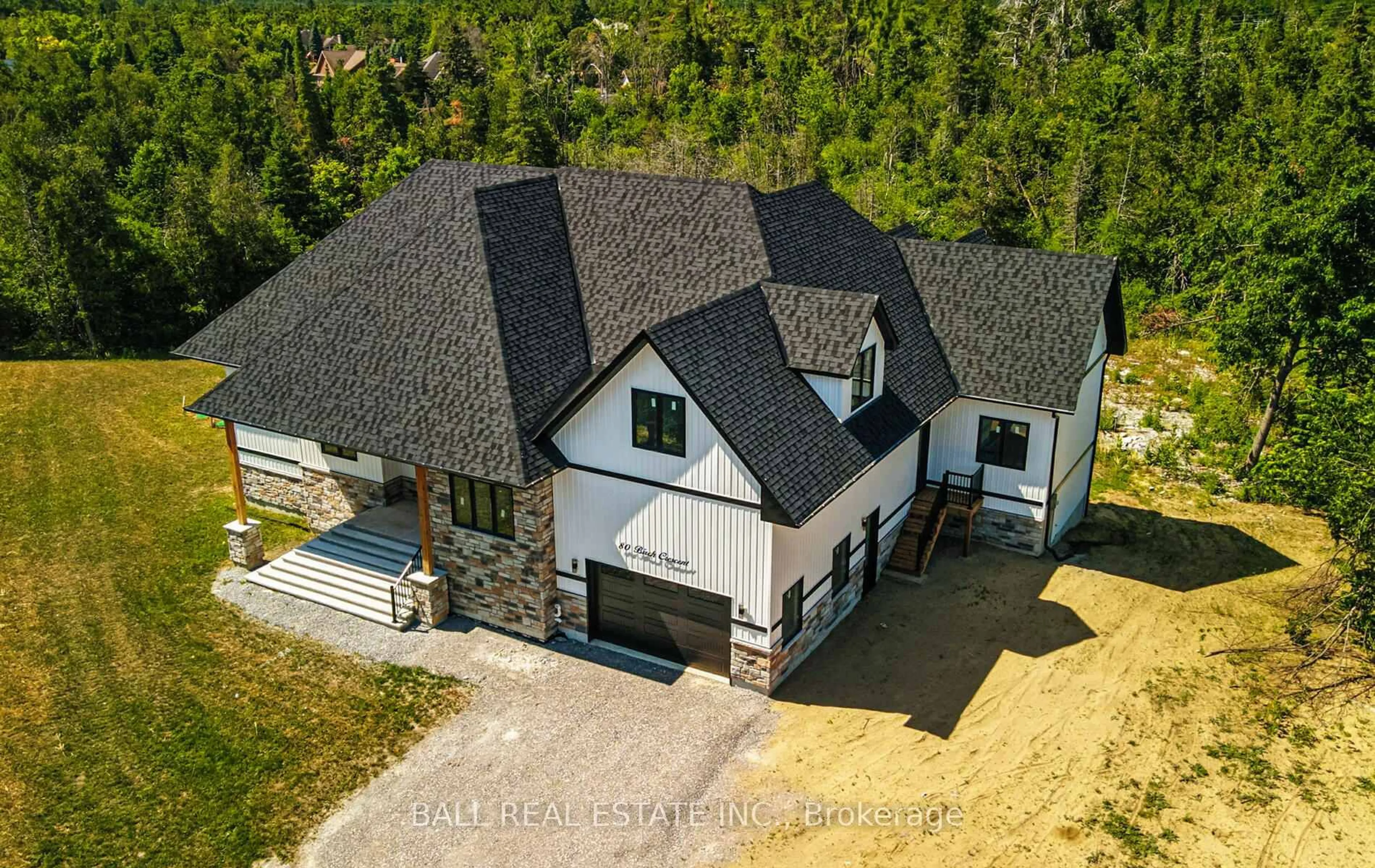 A pic from outside/outdoor area/front of a property/back of a property/a pic from drone, unknown for 80 Birch Cres, Kawartha Lakes Ontario K0M 1A0