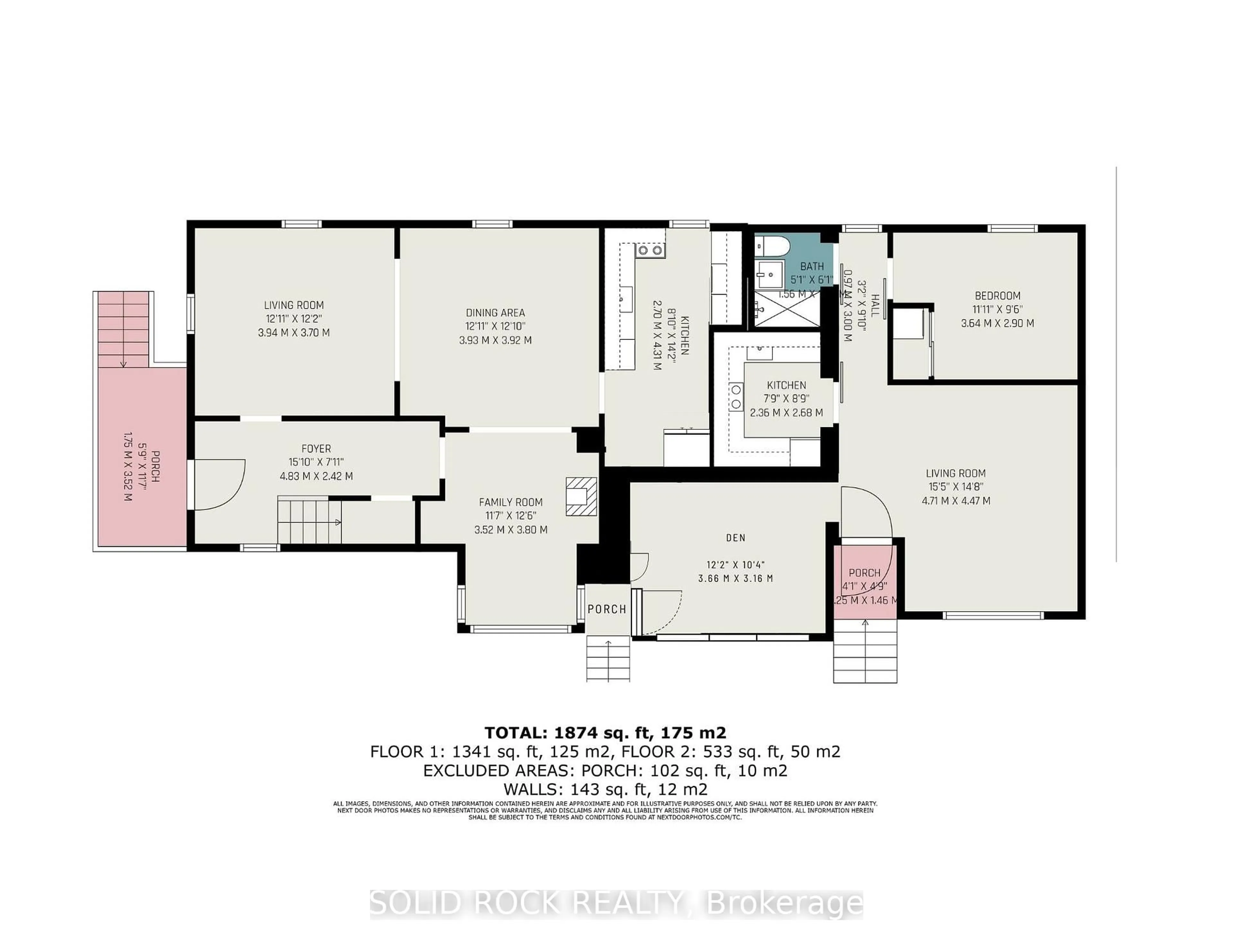 Floor plan for 33A and 33B Napoleon St, Carleton Place Ontario K7C 2X4