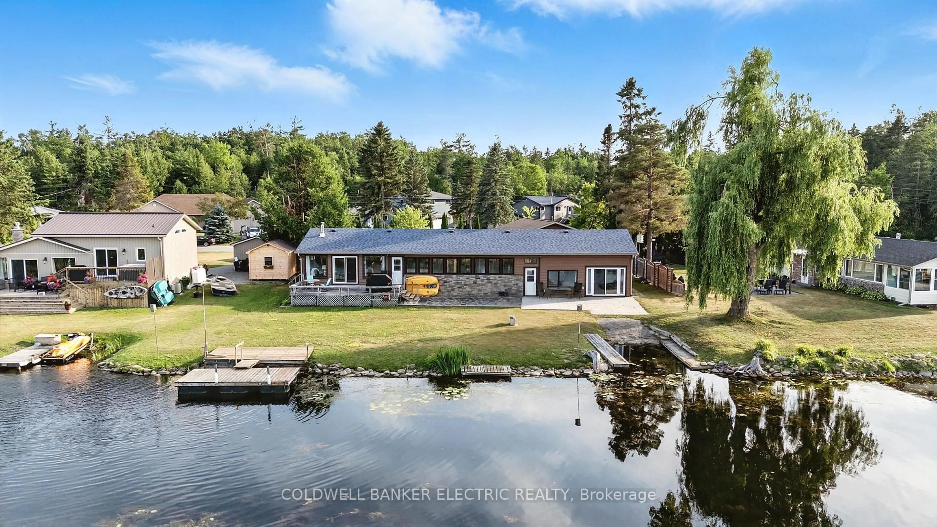 A pic from outside/outdoor area/front of a property/back of a property/a pic from drone, water/lake/river/ocean view for 63 South Bayou Rd, Kawartha Lakes Ontario K0M 1N0