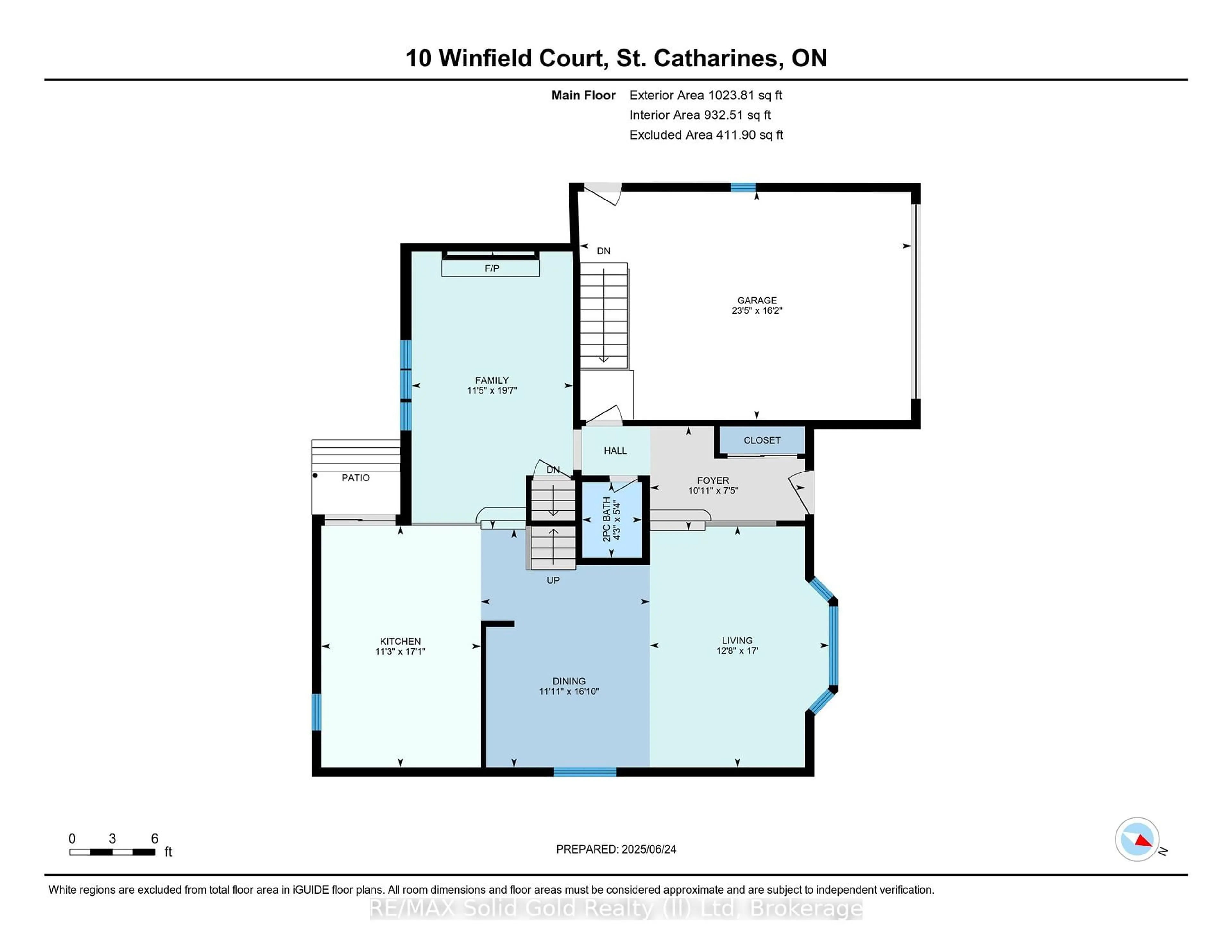 Floor plan for 10 Winfield Crt, St. Catharines Ontario L2M 7K6