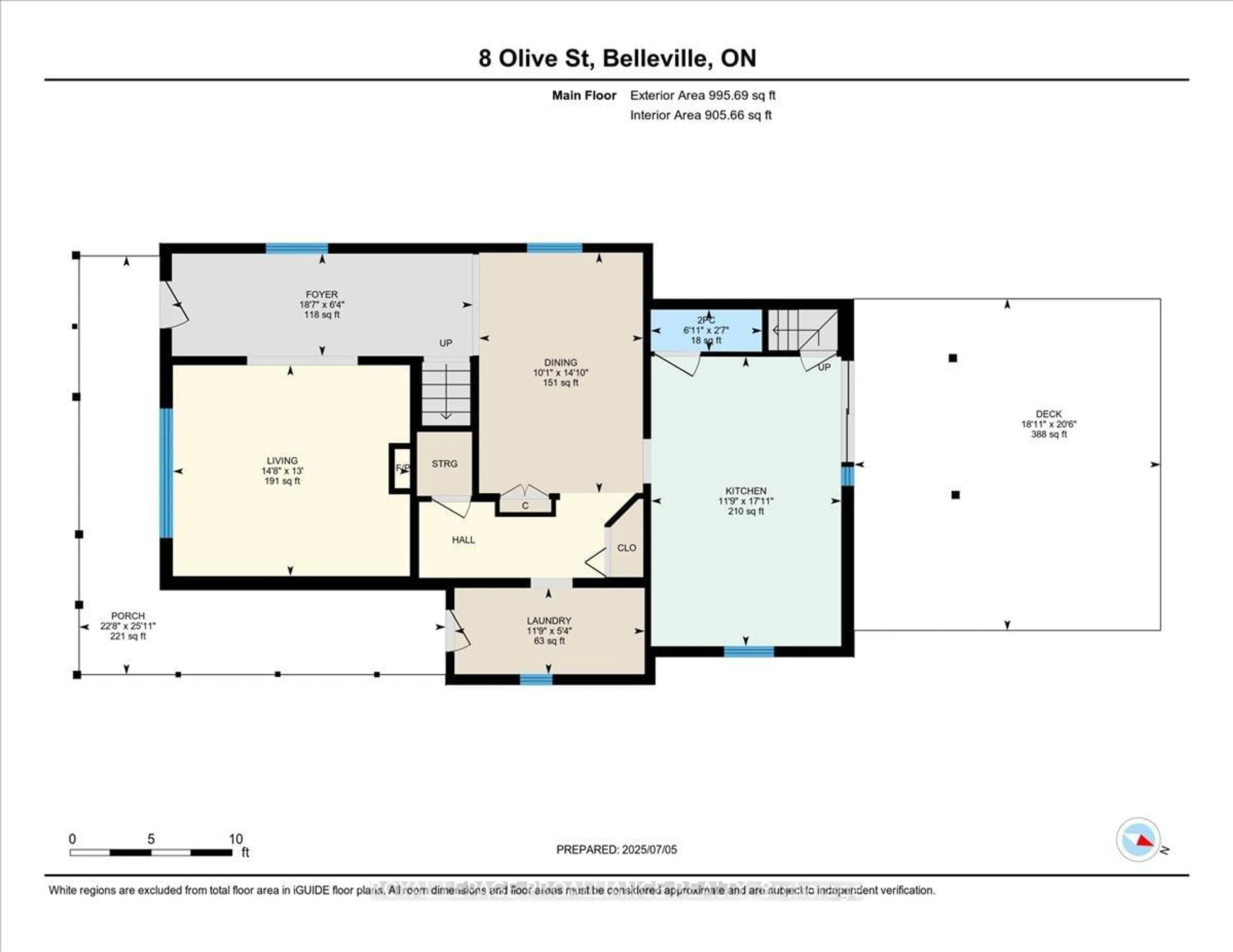 Floor plan for 8 Olive St, Belleville Ontario K8P 2A2