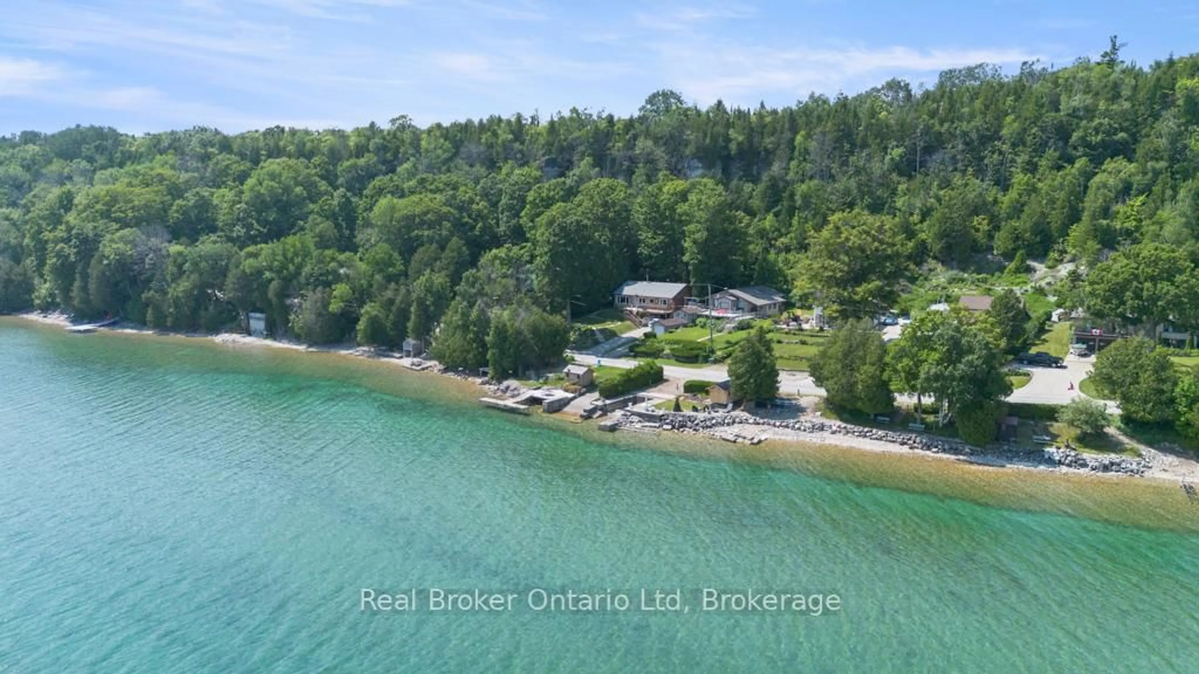 A pic from outside/outdoor area/front of a property/back of a property/a pic from drone, water/lake/river/ocean view for 121 Mallory Beach Rd, South Bruce Peninsula Ontario N0H 2T0