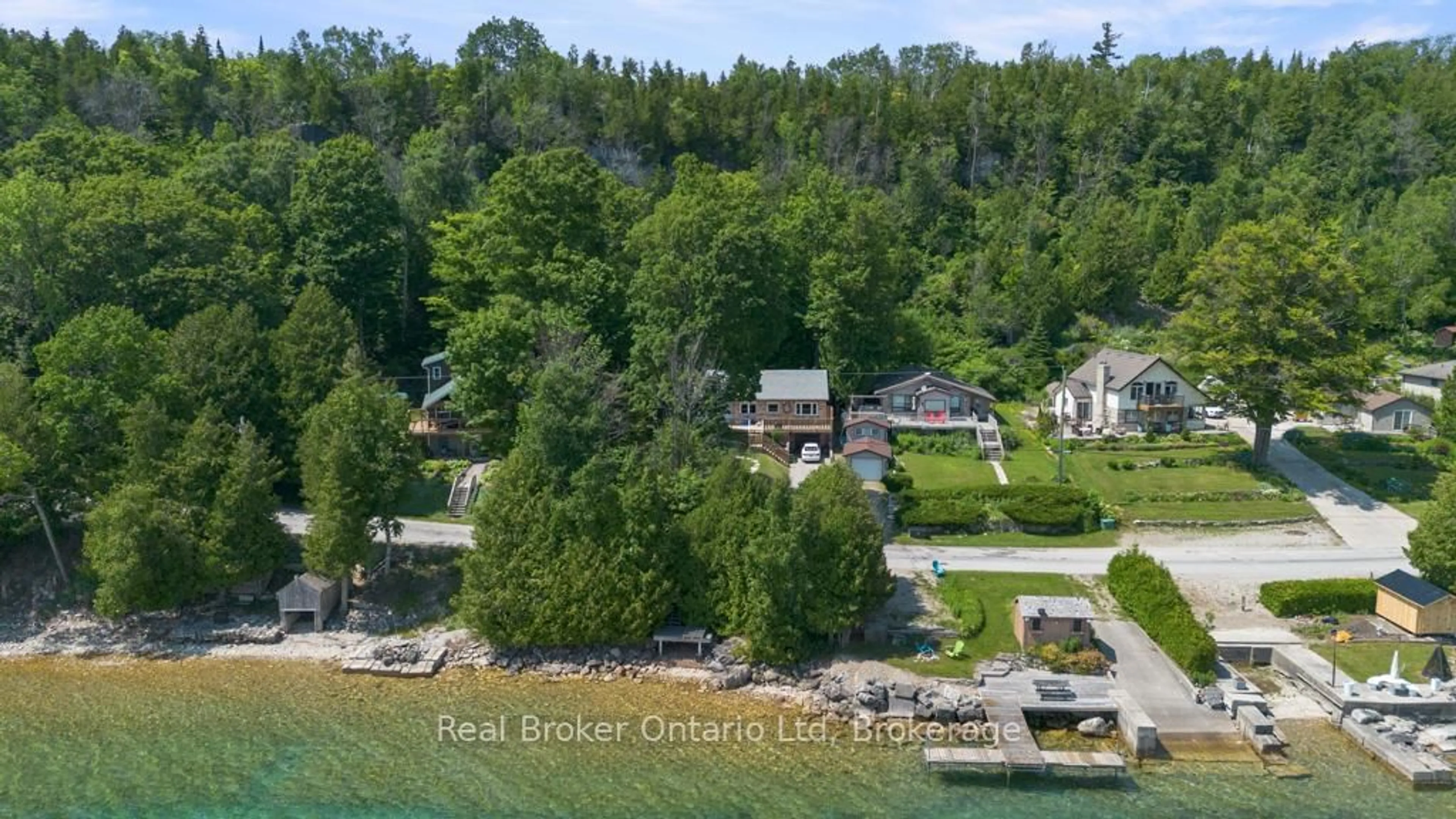 A pic from outside/outdoor area/front of a property/back of a property/a pic from drone, water/lake/river/ocean view for 121 Mallory Beach Rd, South Bruce Peninsula Ontario N0H 2T0