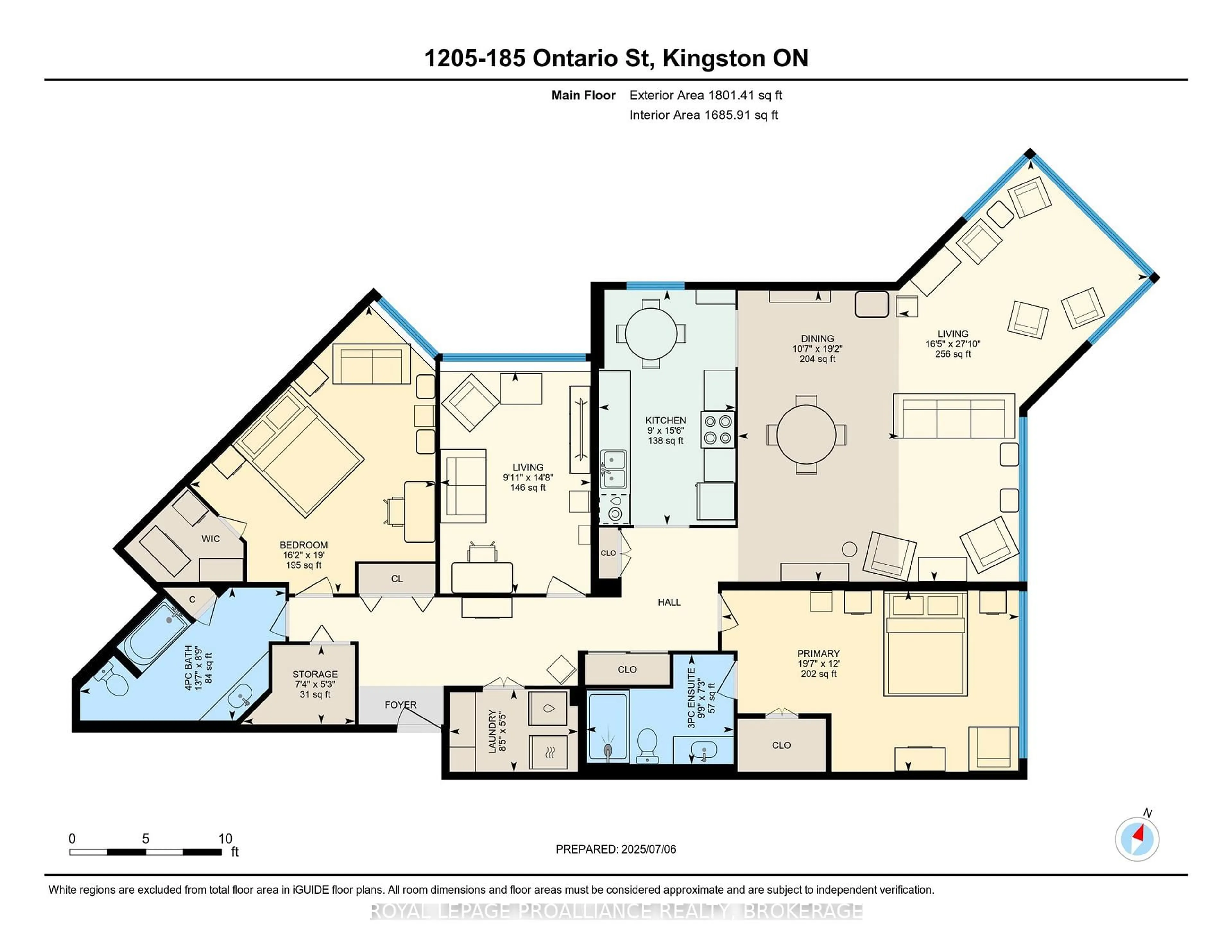 Floor plan for 185 Ontario St #1205, Kingston Ontario K7L 2Y7