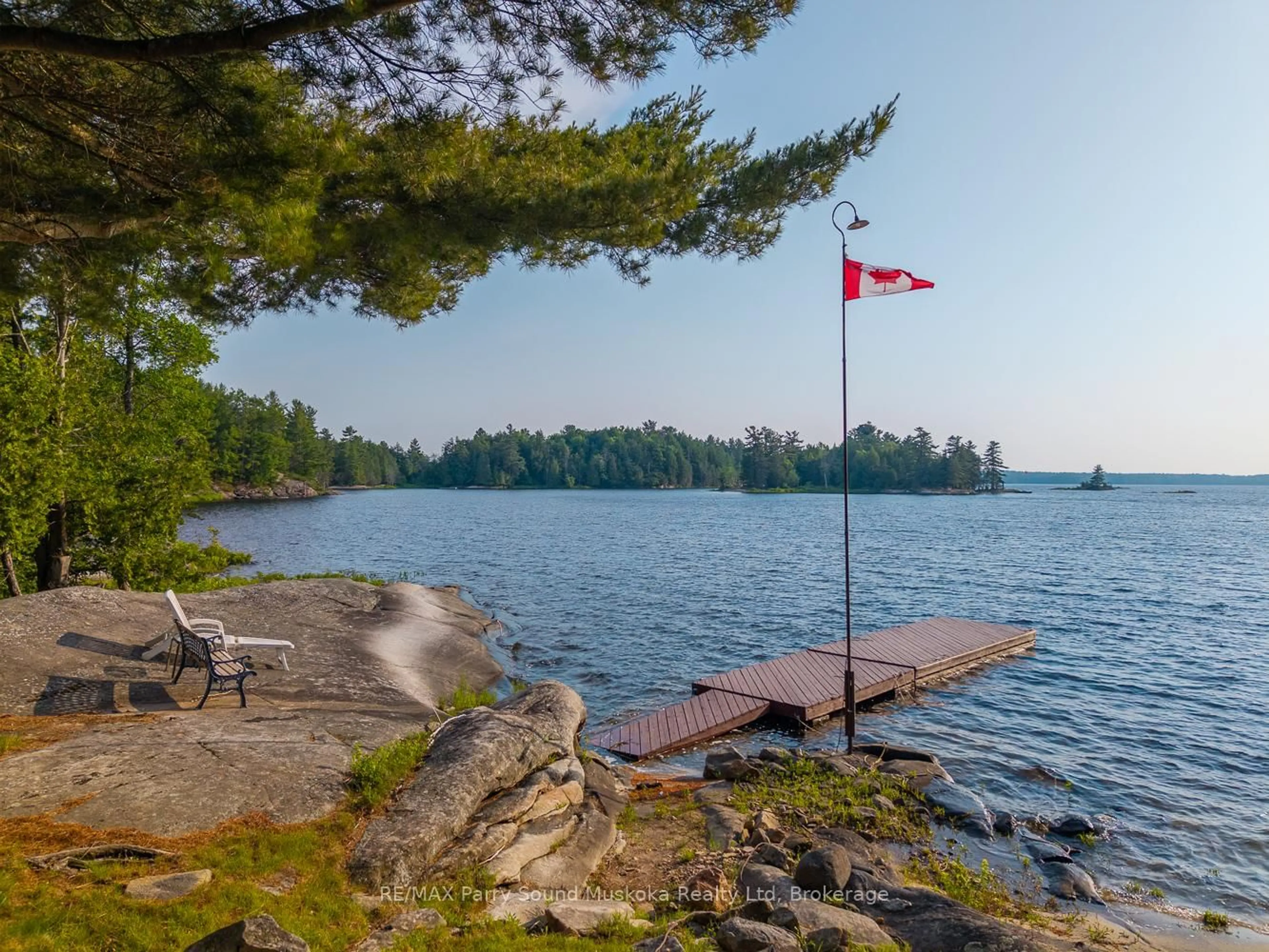 Patio, water/lake/river/ocean view for 28307 Wahwashkesh Lake, Whitestone Ontario P0A 1G0