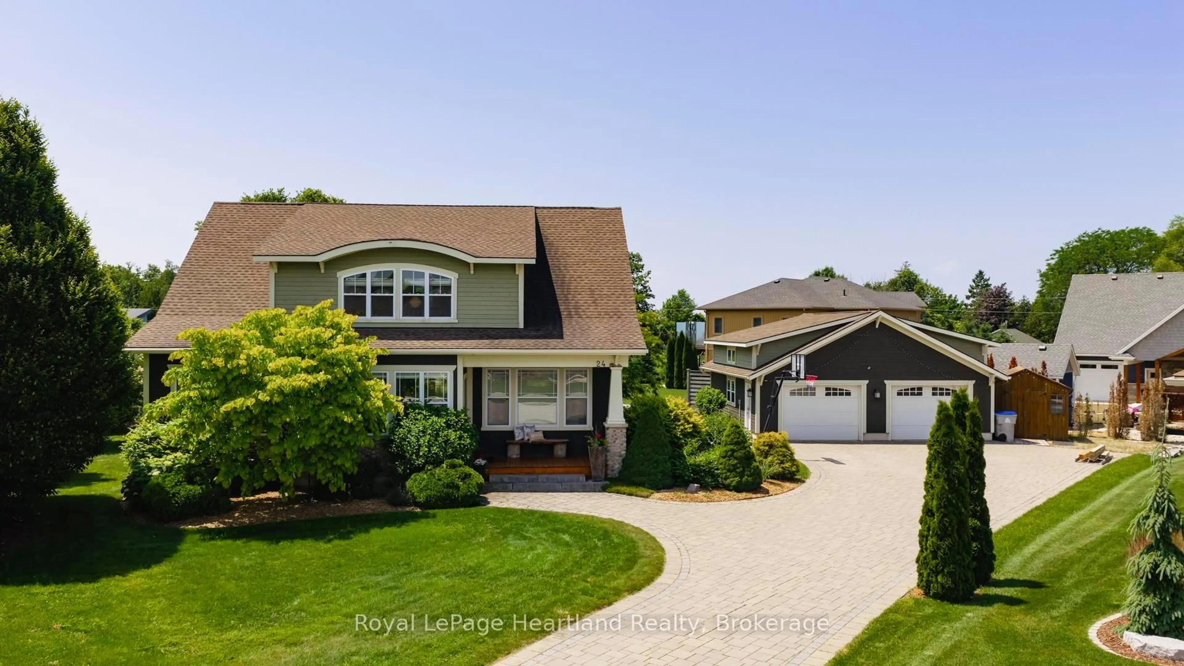 Home with vinyl exterior material, street for 24 THIMBLEWEED Dr, Bluewater Ontario N0M 1G0
