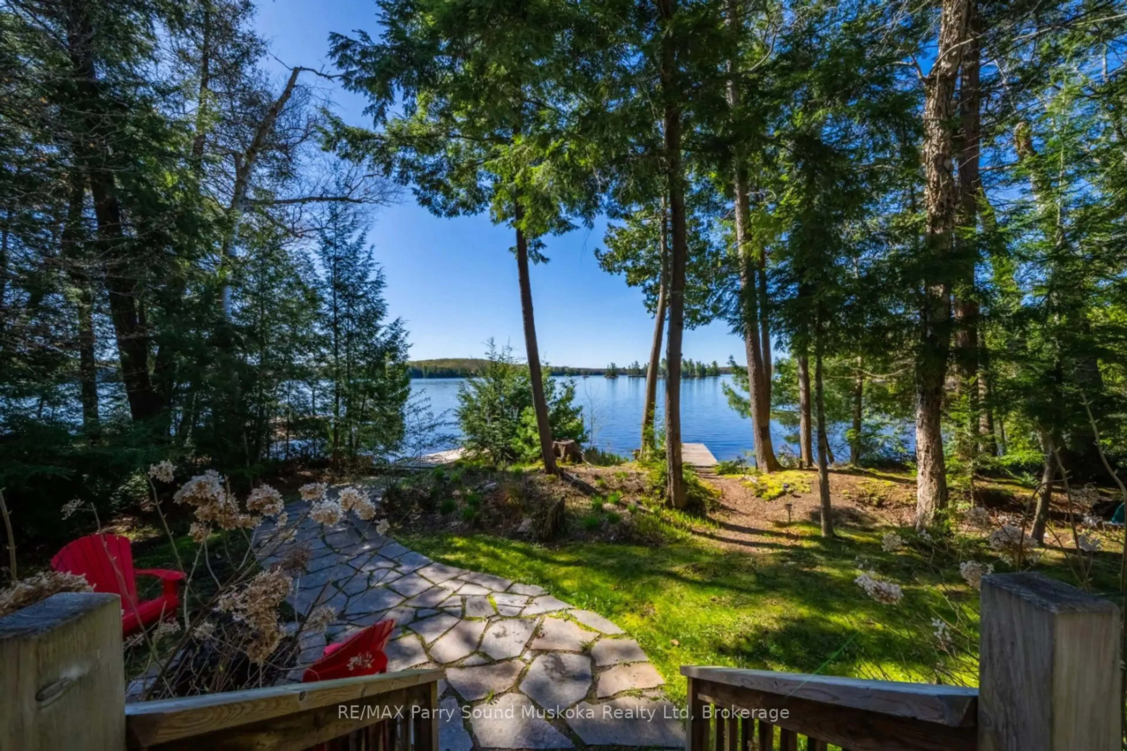 Patio, water/lake/river/ocean view for 99 Sugar Lake Rd, Seguin Ontario P2A 0B6