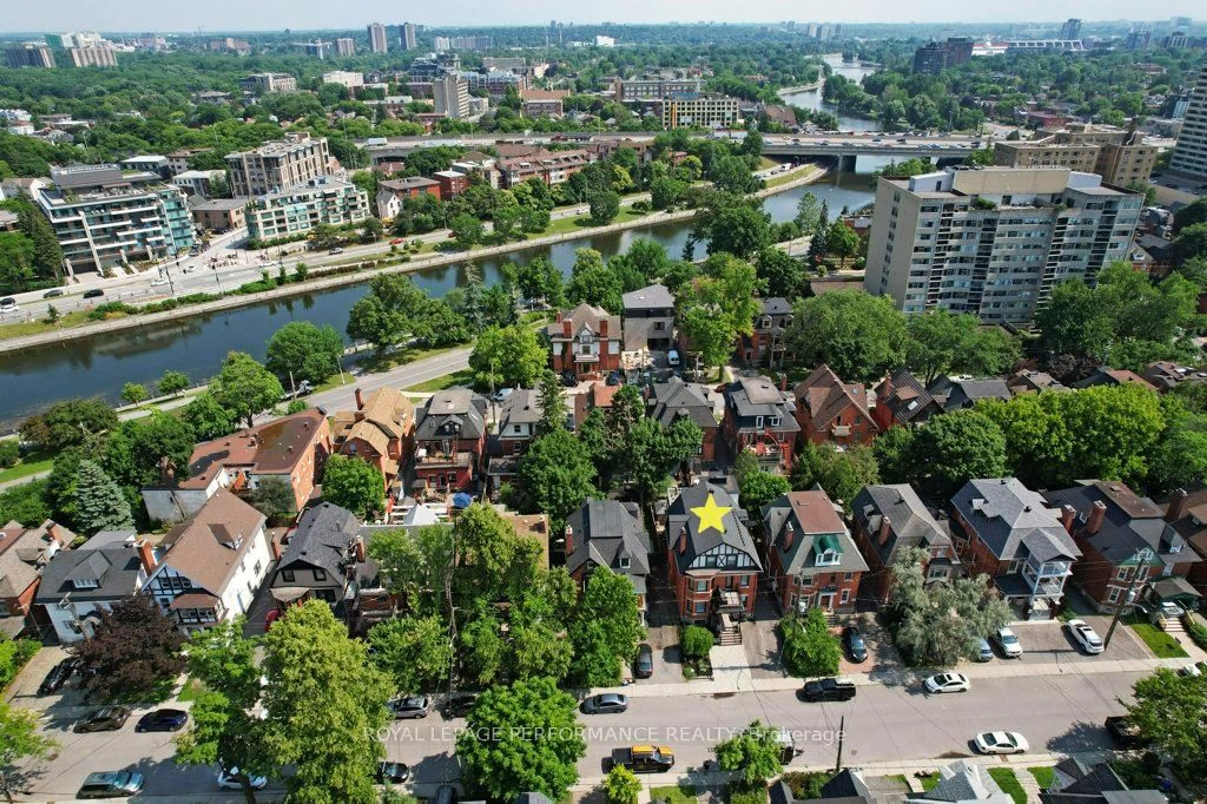 A pic from outside/outdoor area/front of a property/back of a property/a pic from drone, city buildings view from balcony for 50 Delaware Ave, Ottawa Ontario K2P 0Z3