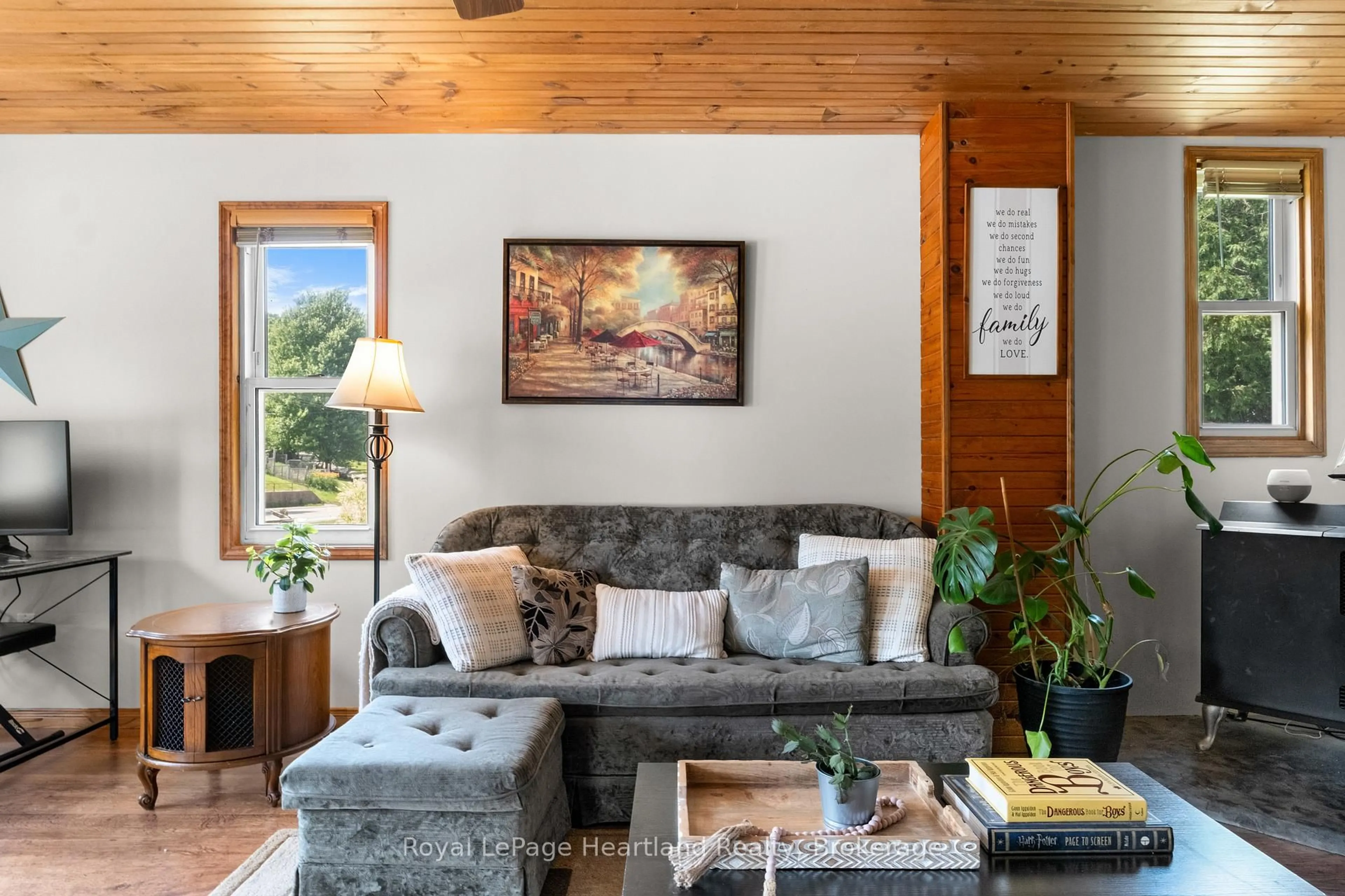 Living room with furniture, wood/laminate floor for 38480 Blyth Rd, Ashfield-Colborne-Wawanosh Ontario N0M 1E0
