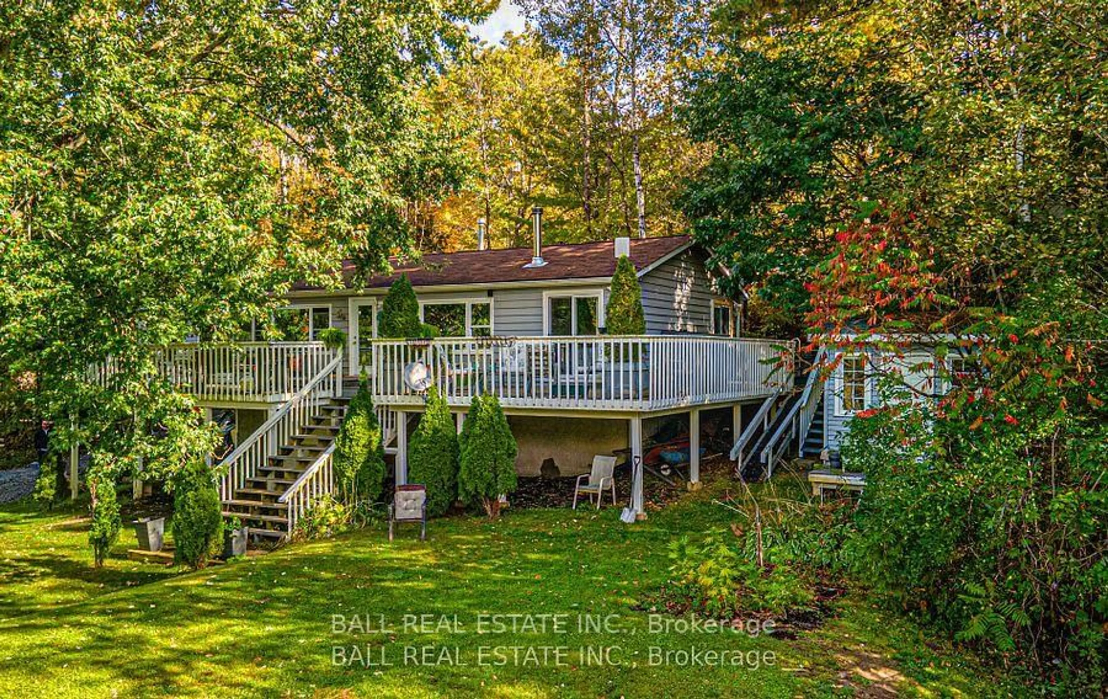 A pic from outside/outdoor area/front of a property/back of a property/a pic from drone, water/lake/river/ocean view for 2374 Julia Shore Rd, Douro-Dummer Ontario K0L 2H0