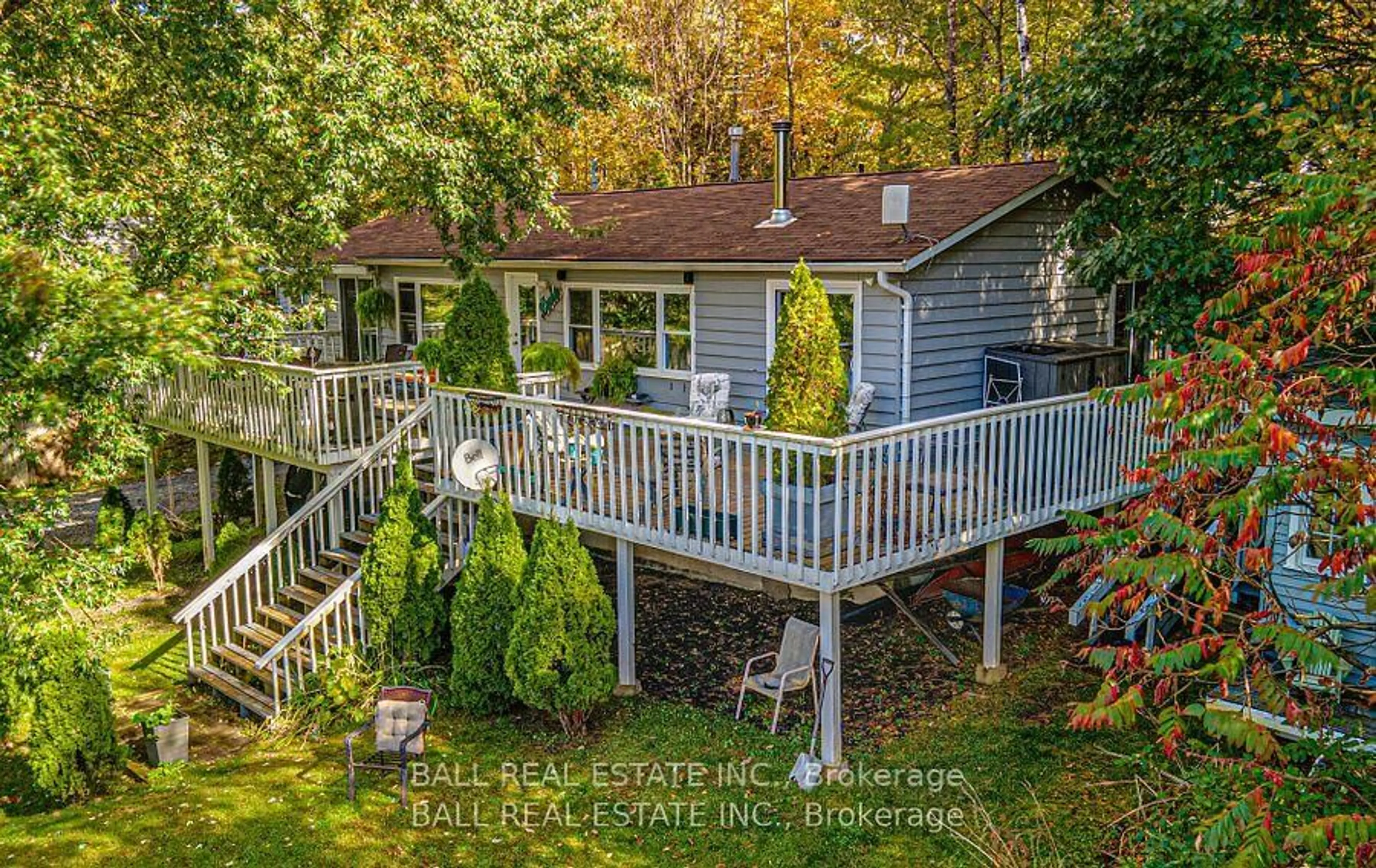 A pic from outside/outdoor area/front of a property/back of a property/a pic from drone, water/lake/river/ocean view for 2374 Julia Shore Rd, Douro-Dummer Ontario K0L 2H0