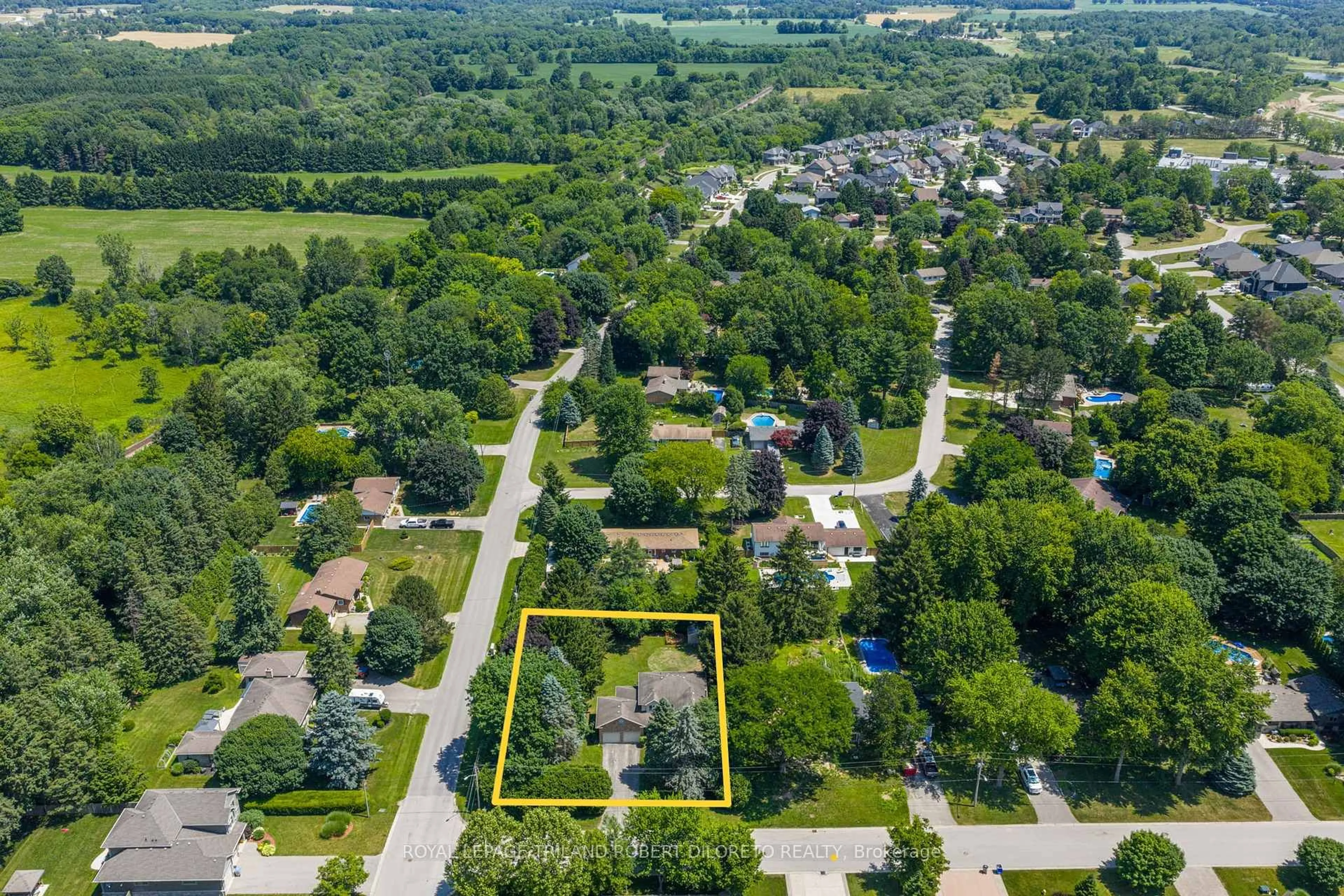 A pic from outside/outdoor area/front of a property/back of a property/a pic from drone, street for 223 DELAWARE St, Middlesex Centre Ontario N0L 1R0