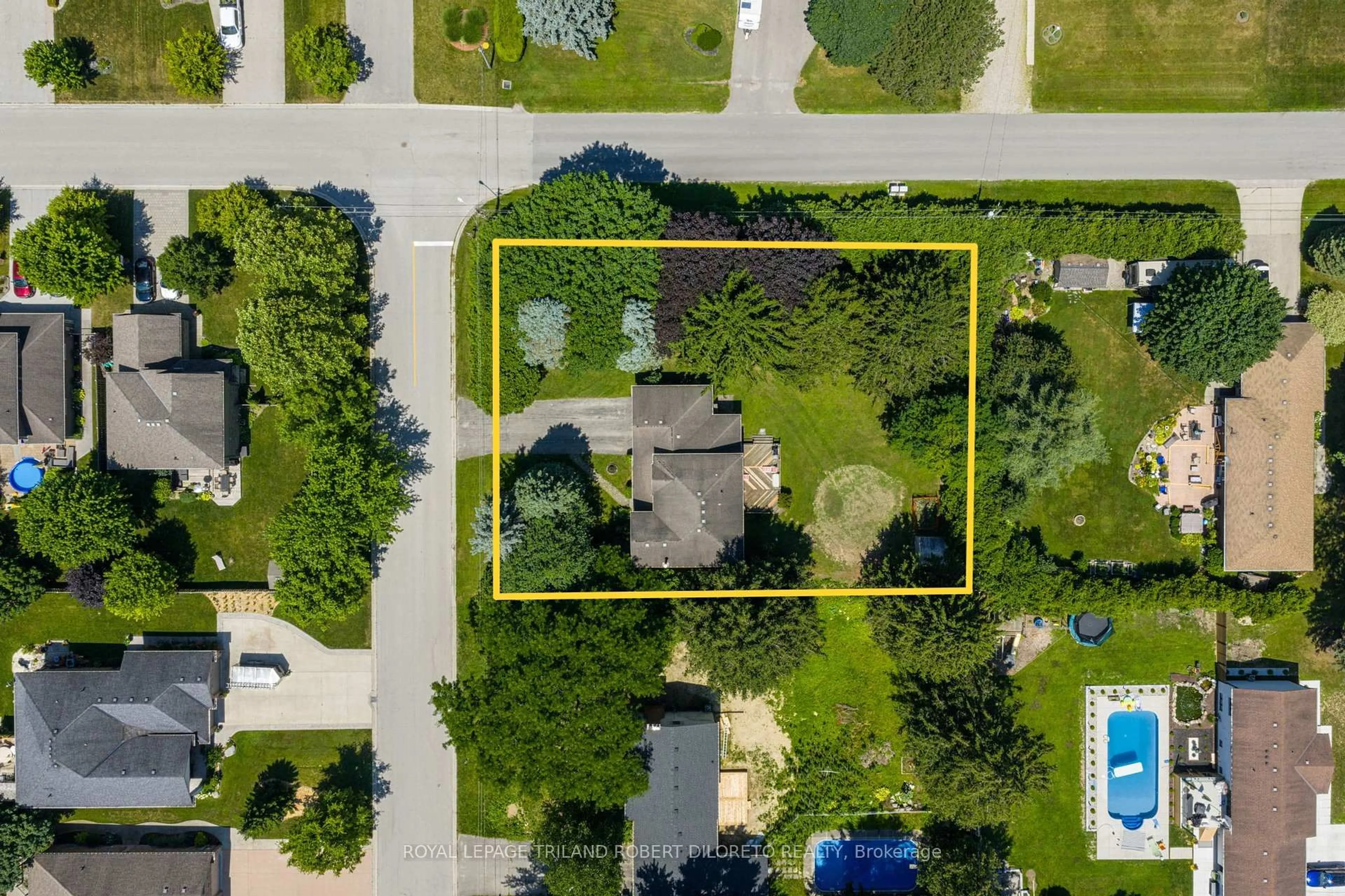 A pic from outside/outdoor area/front of a property/back of a property/a pic from drone, street for 223 DELAWARE St, Middlesex Centre Ontario N0L 1R0