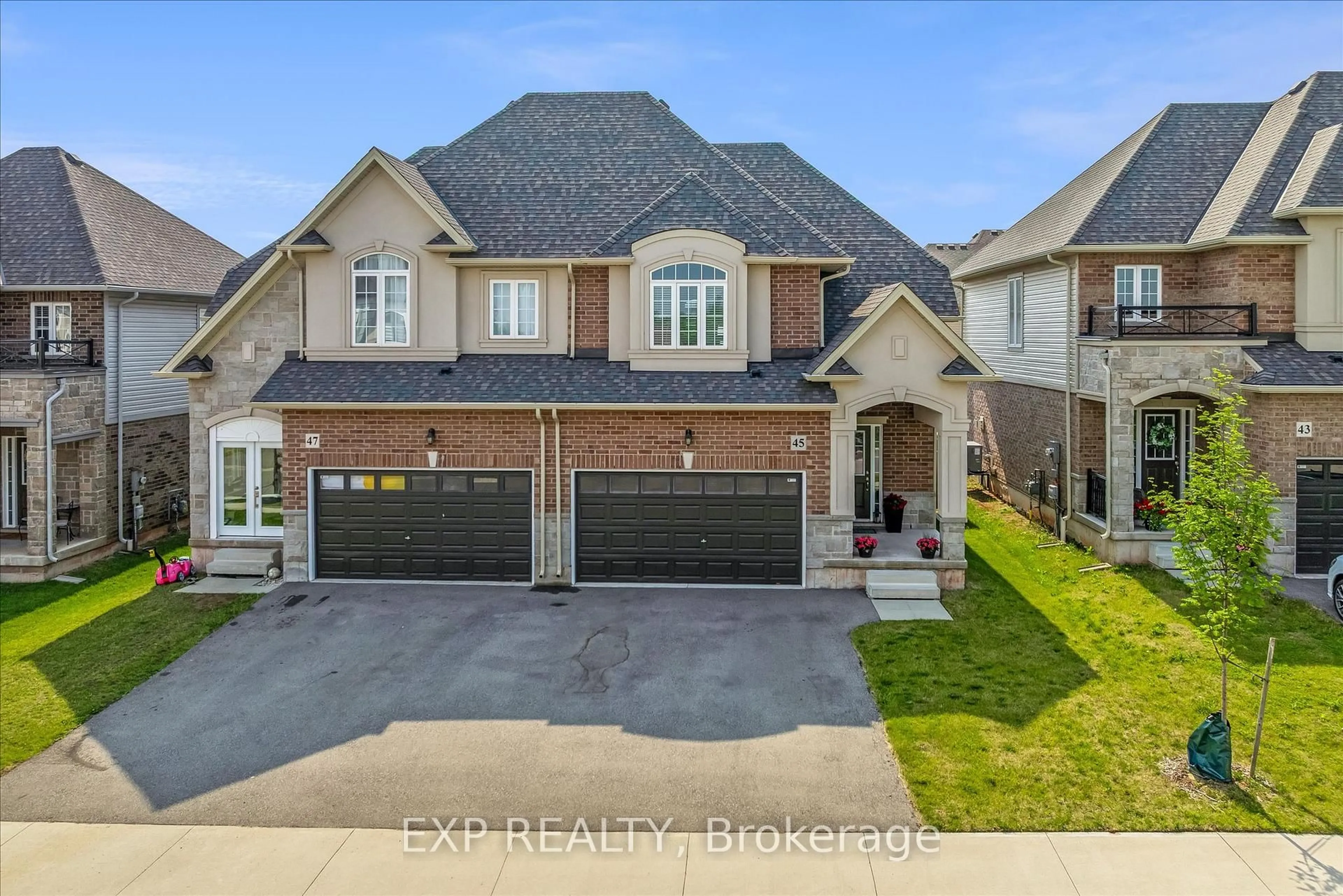 Home with brick exterior material, street for 45 Sauvignon Cres, Hamilton Ontario L8E 0K1