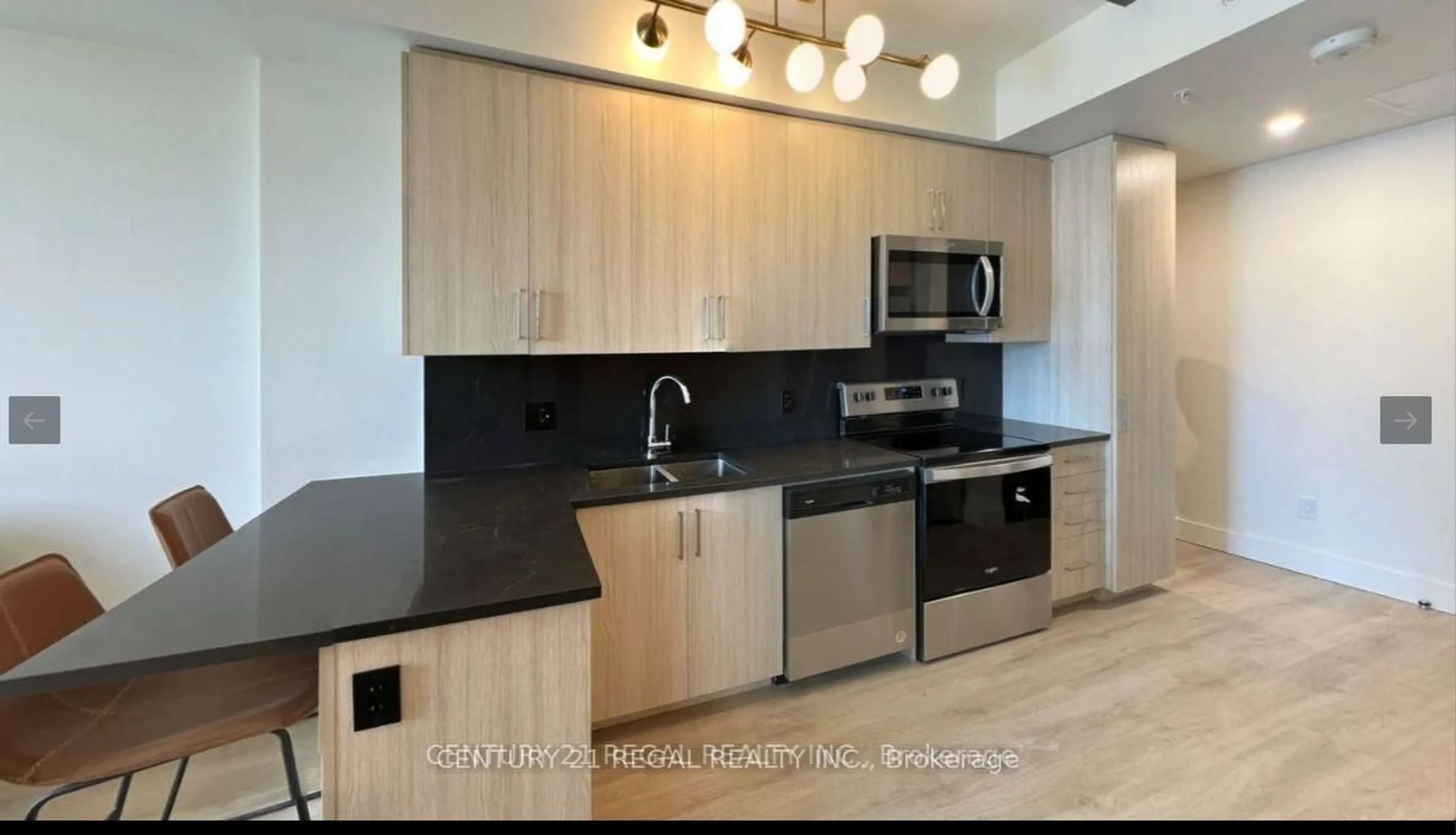 Standard kitchen, wood/laminate floor for 145 COLUMBIA St #909, Waterloo Ontario N2L 0K7