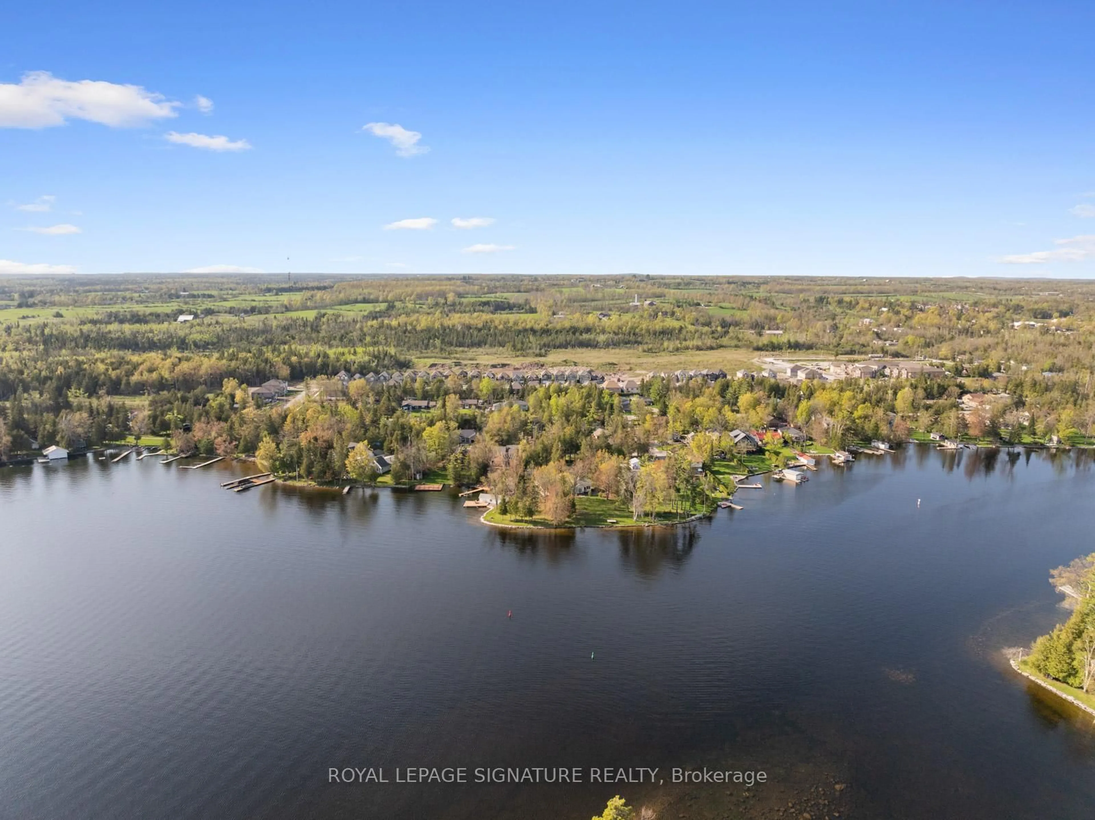 A pic from outside/outdoor area/front of a property/back of a property/a pic from drone, water/lake/river/ocean view for 36 Hillcroft Way, Kawartha Lakes Ontario K0M 1A0