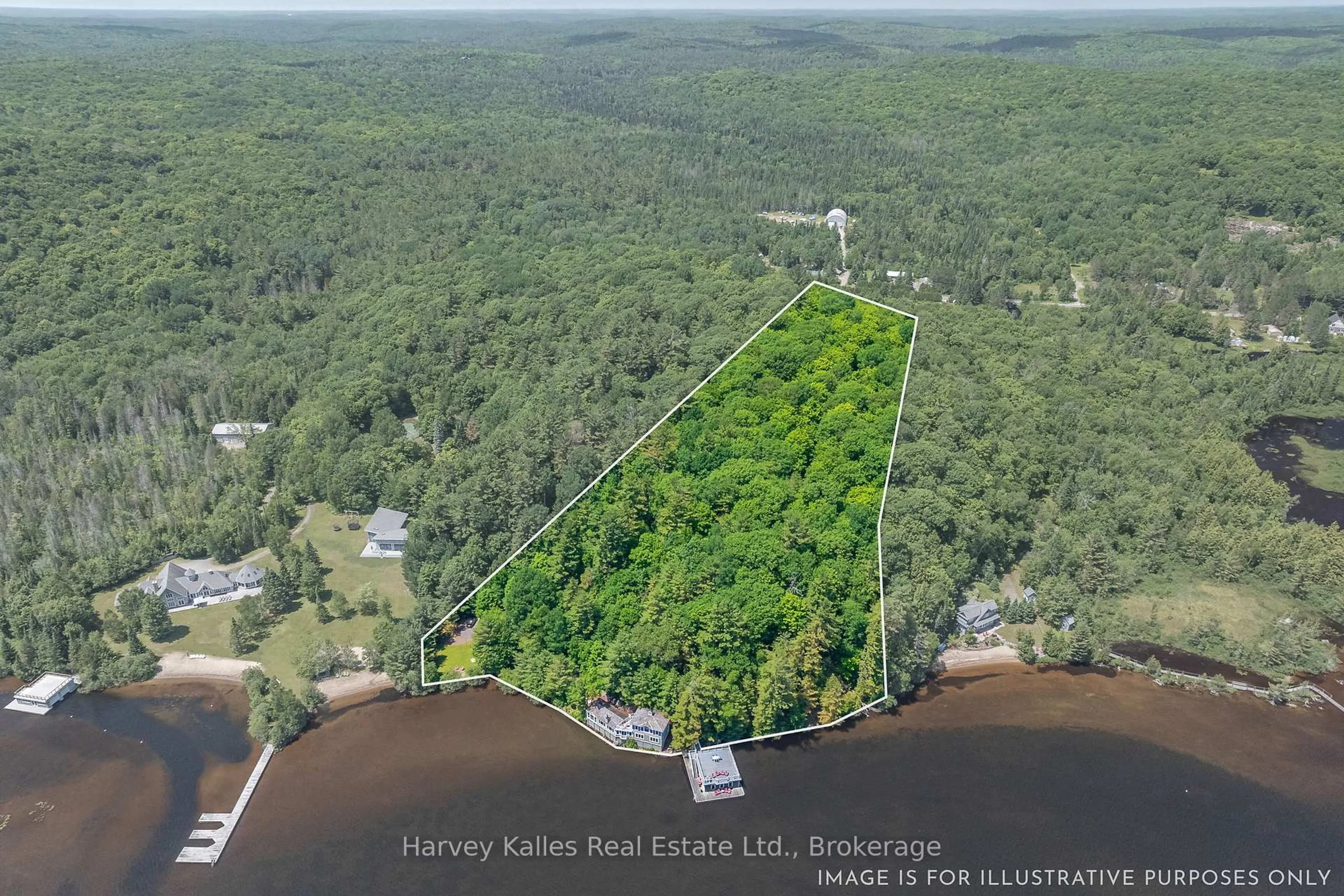 A pic from outside/outdoor area/front of a property/back of a property/a pic from drone, water/lake/river/ocean view for 3661 South Portage Rd, Huntsville Ontario P1H 2J3