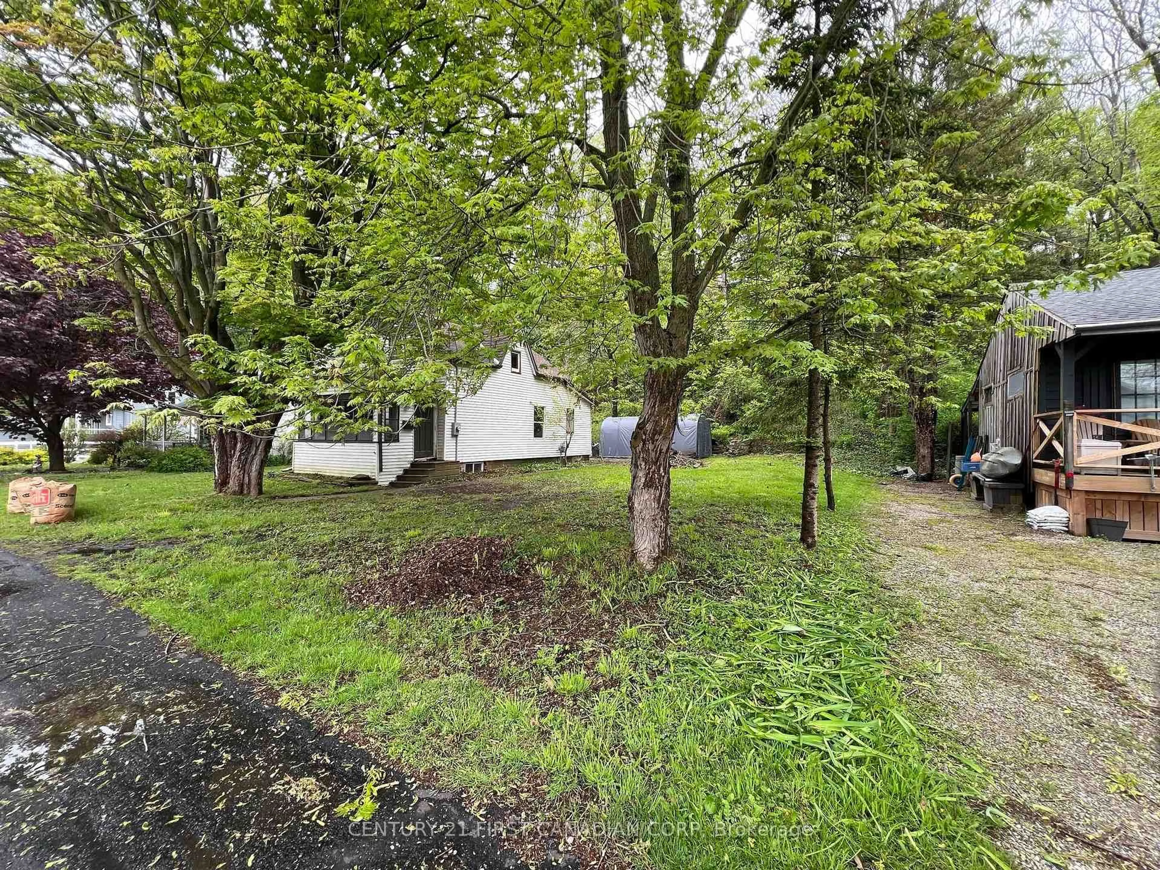 A pic from outside/outdoor area/front of a property/back of a property/a pic from drone, forest/trees view for 205 Orchard St, Central Elgin Ontario N5L 1C4
