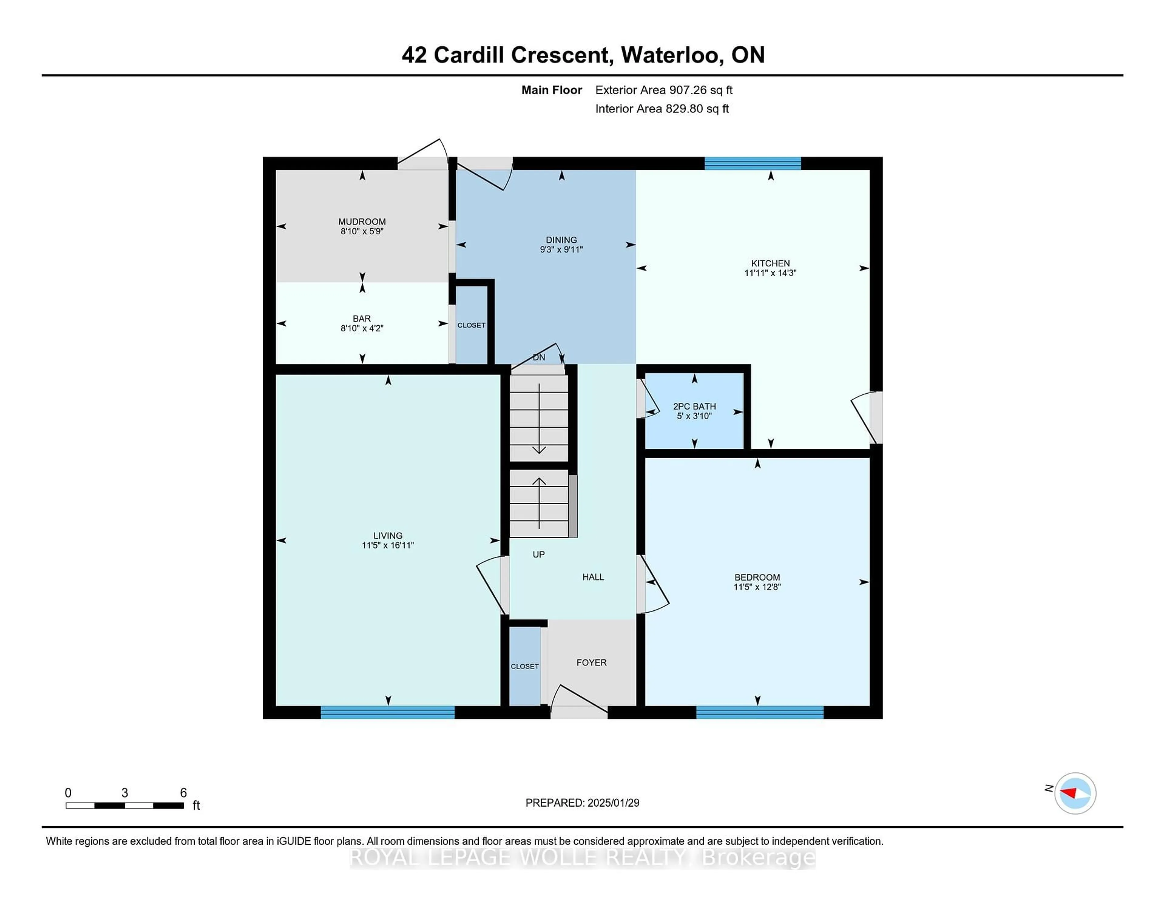 Floor plan for 42 Cardill Cres, Waterloo Ontario N2L 3Y6