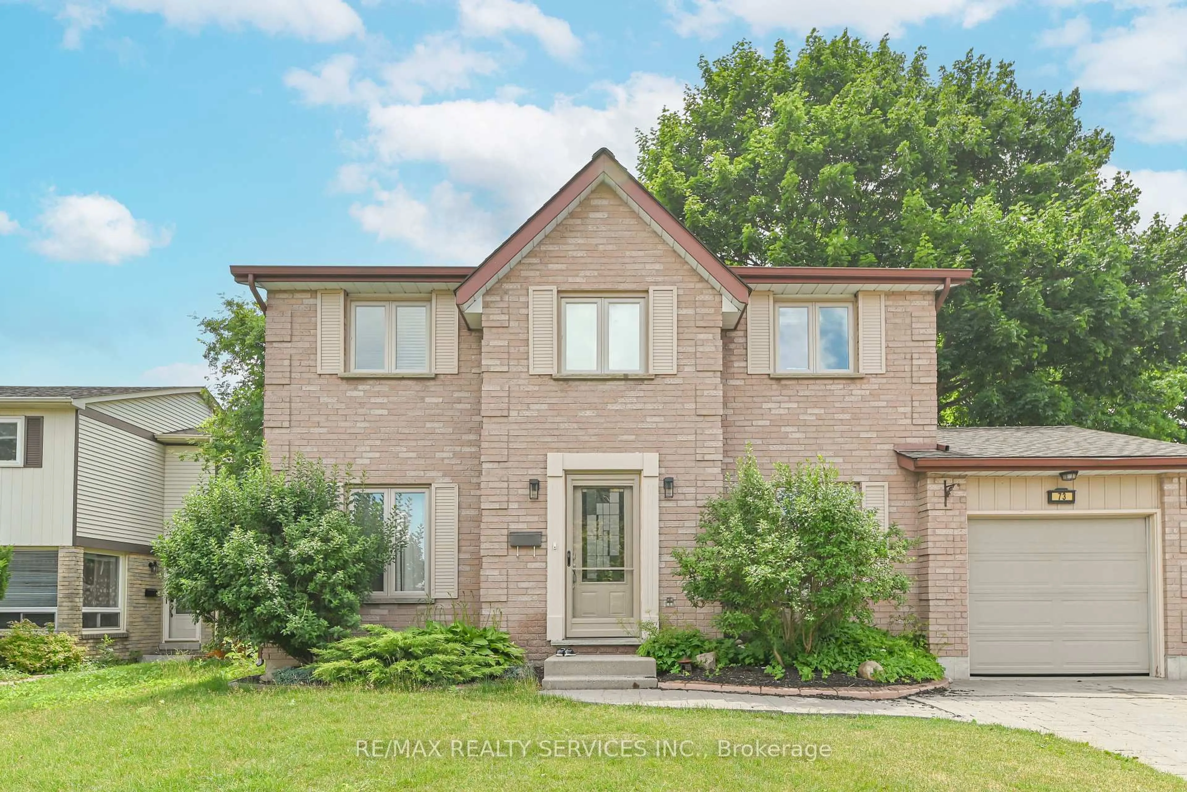 Home with brick exterior material, street for 73 Pathfinder Cres, Kitchener Ontario N2P 1S2