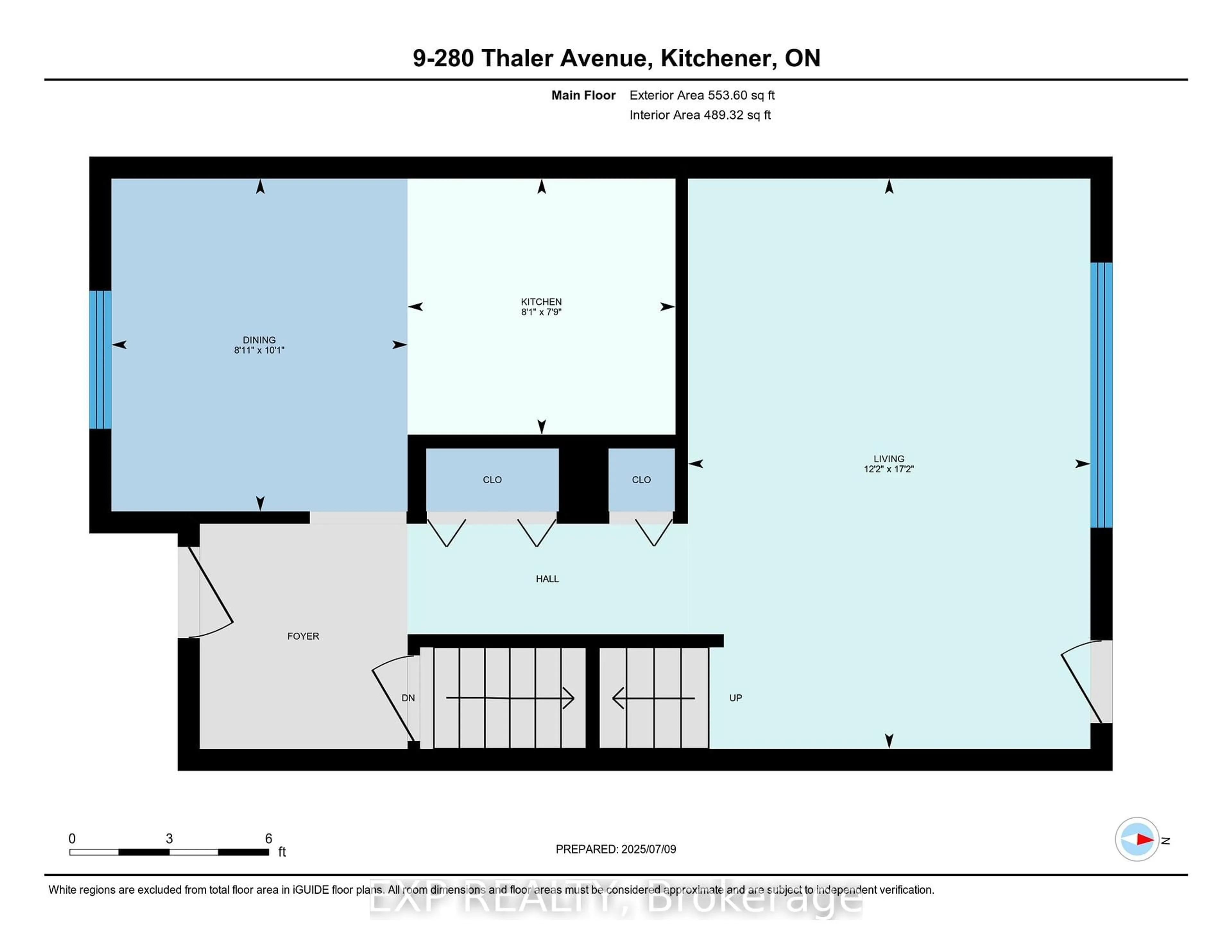 Floor plan for 280 Thaler Ave #9, Kitchener Ontario N2A 1R6