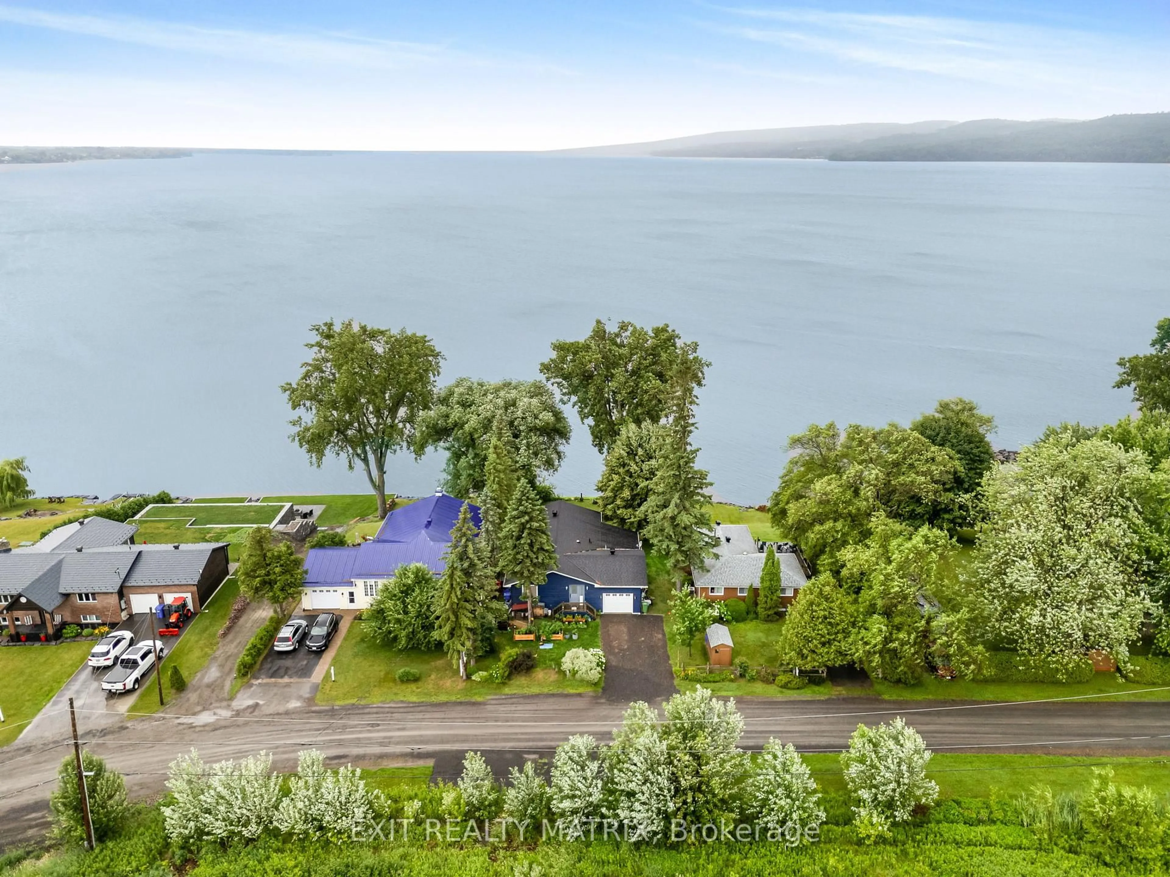 A pic from outside/outdoor area/front of a property/back of a property/a pic from drone, water/lake/river/ocean view for 922 Lalonde Rd, Champlain Ontario K0B 1K0