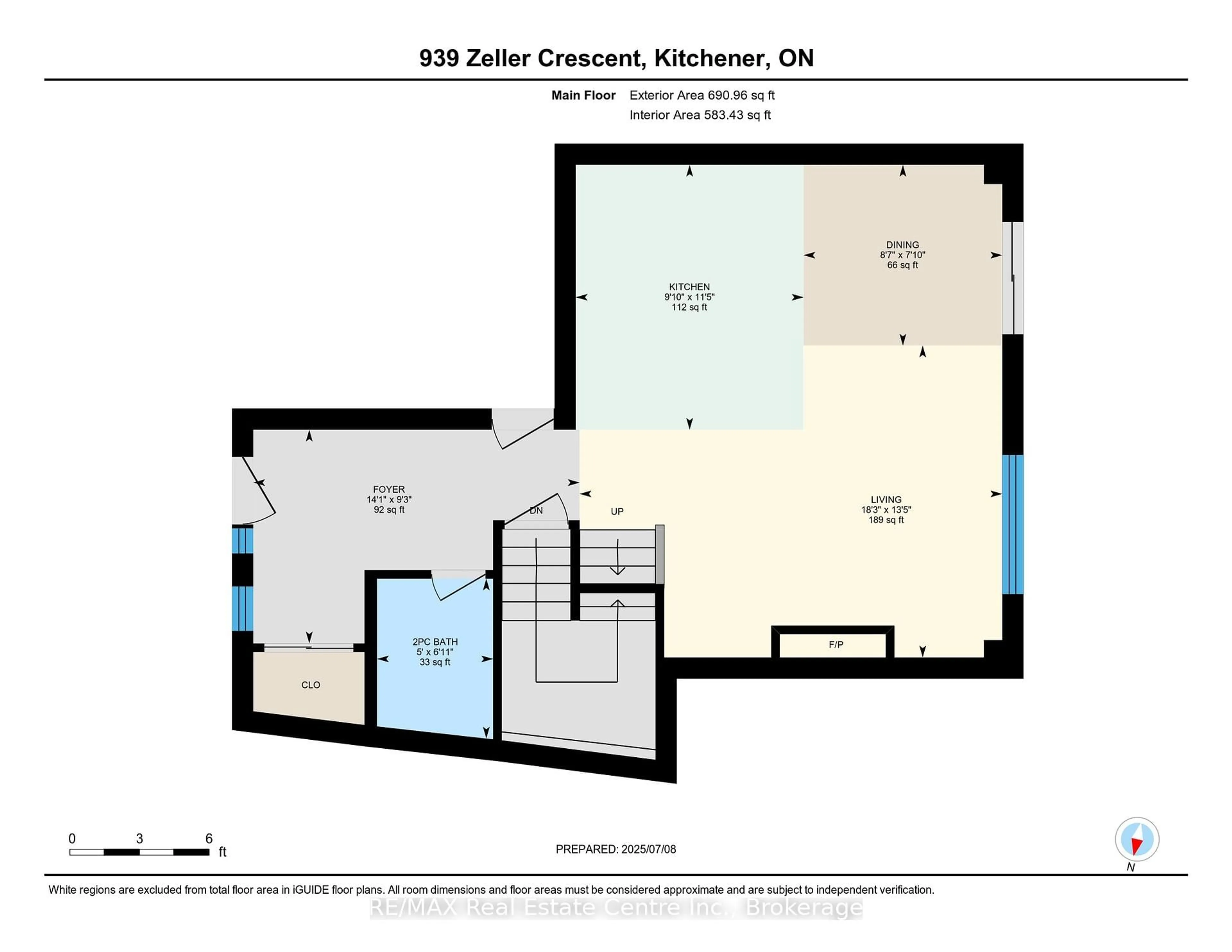 Floor plan for 939 Zeller Cres, Kitchener Ontario N2A 0C7