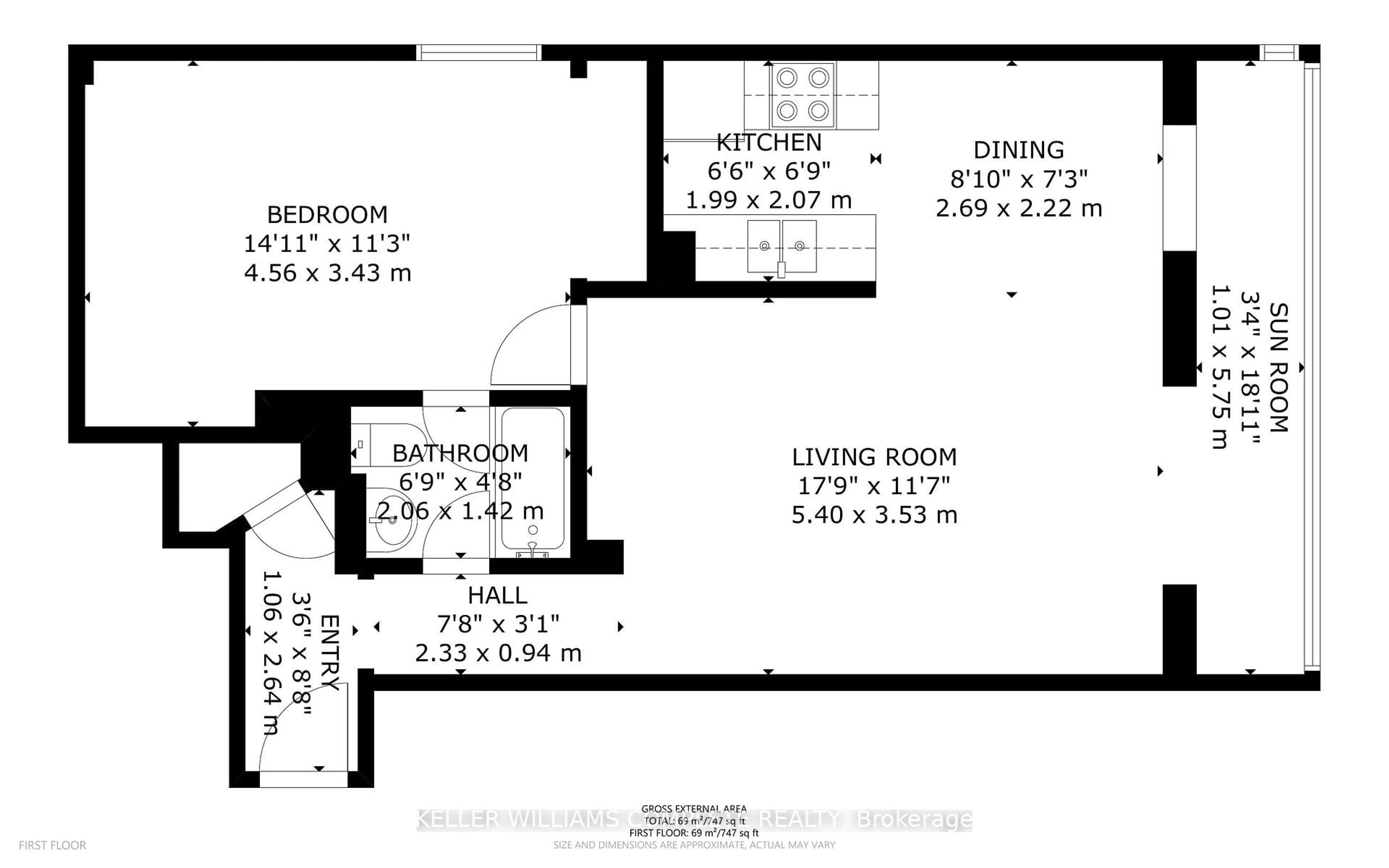 Floor plan for 101 QUEEN St #606, Hamilton Ontario L8P 3R9
