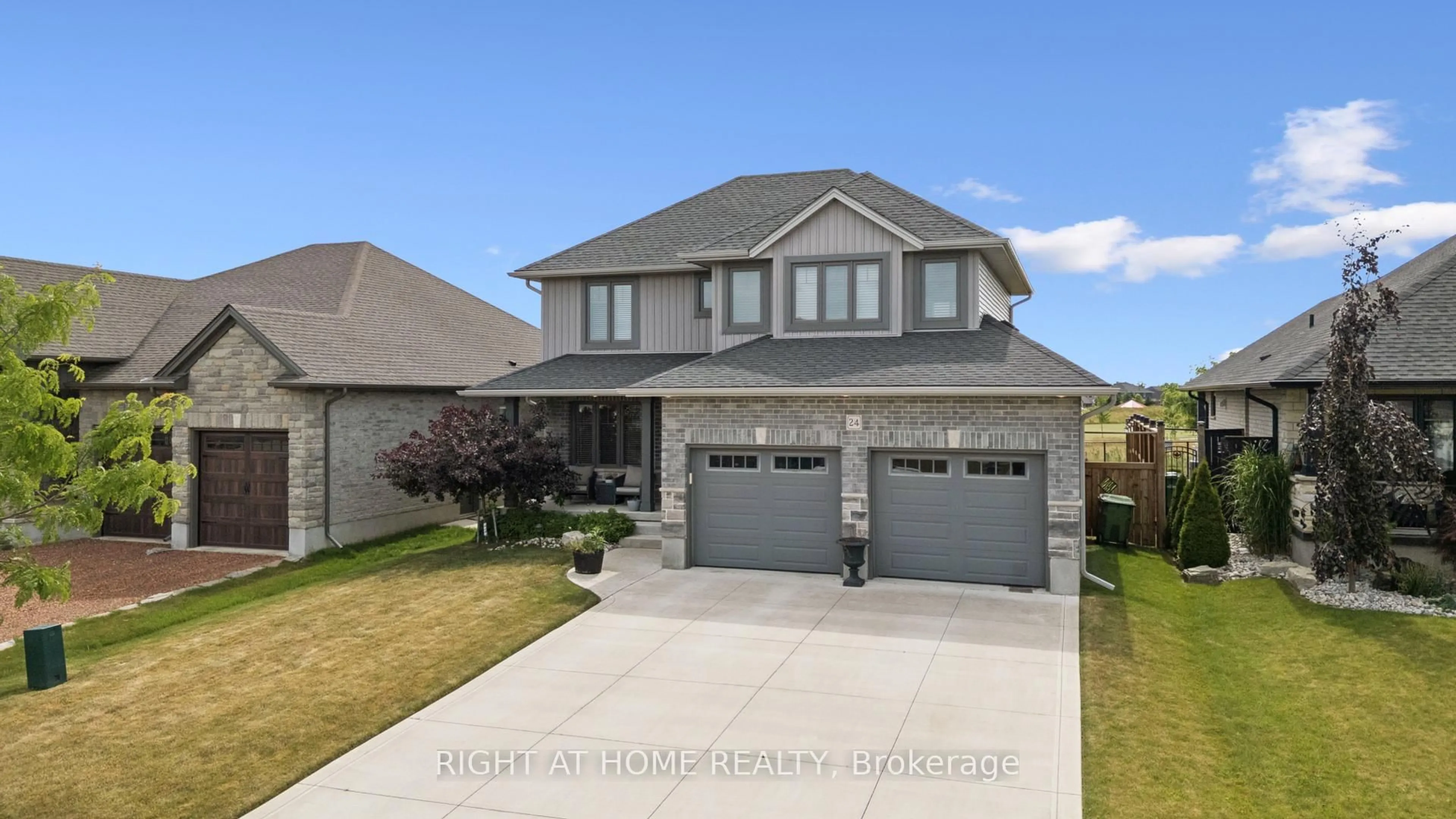 Home with brick exterior material, street for 24 Oakmont St, St. Thomas Ontario N5R 0G3