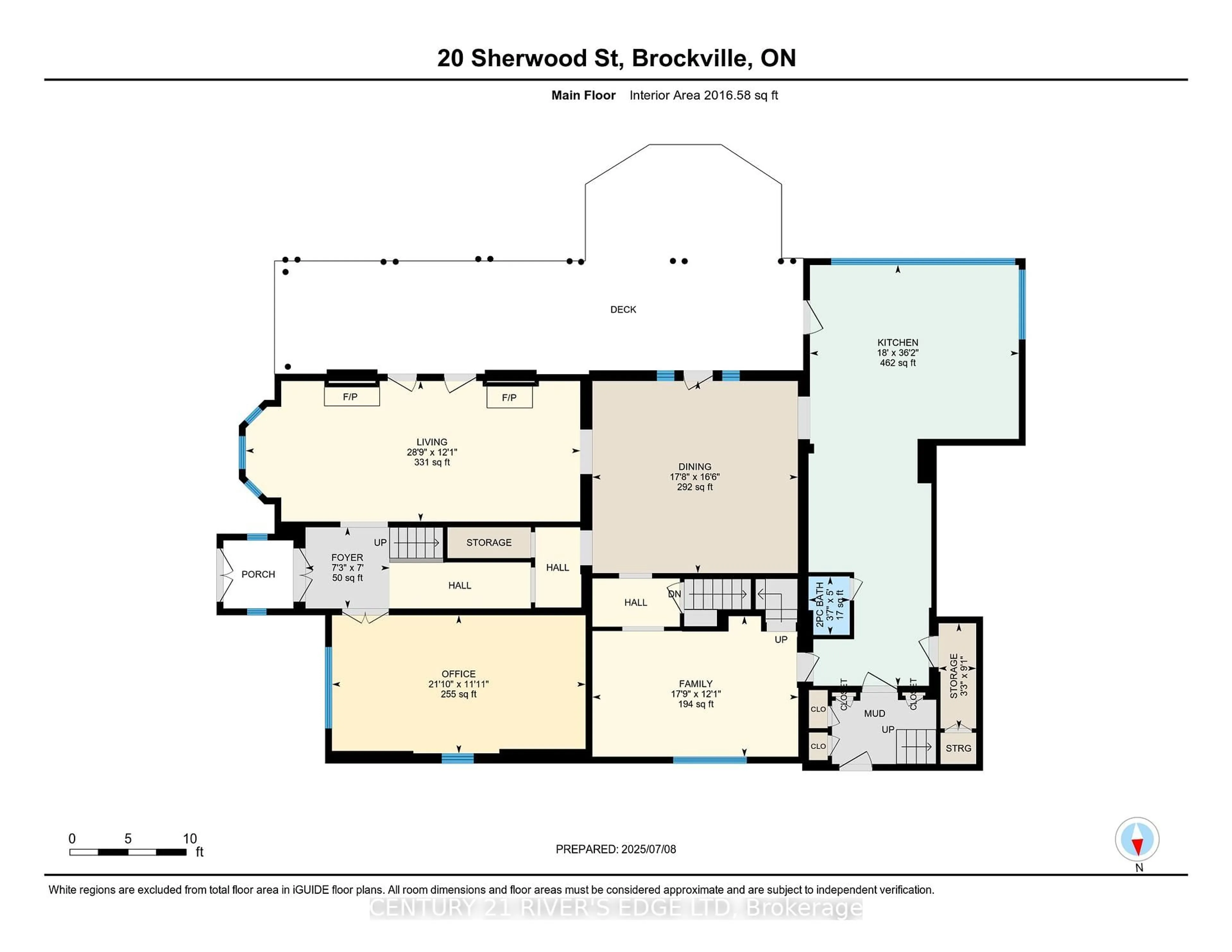 Floor plan for 20 Sherwood St, Brockville Ontario K6V 5M9