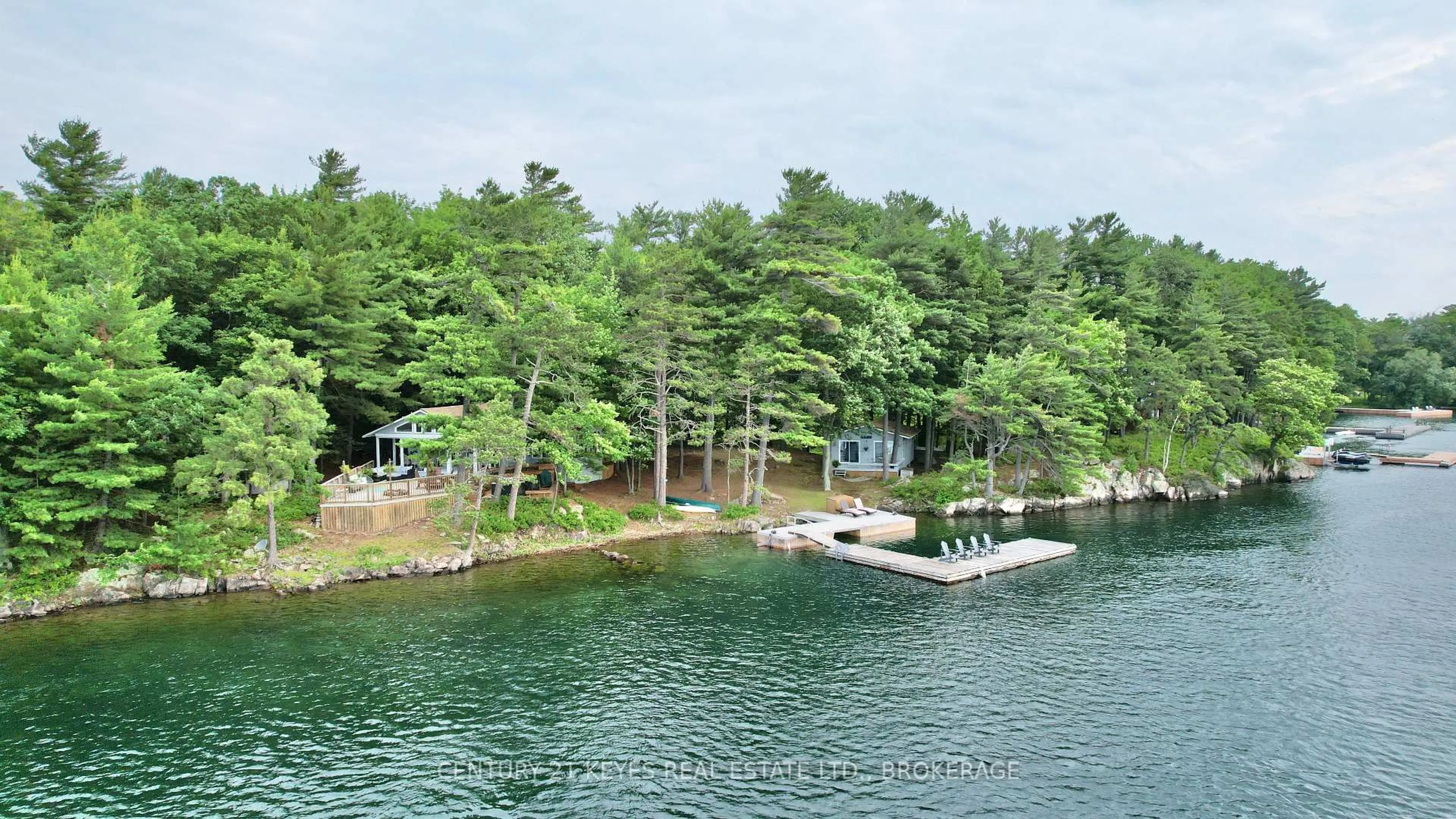 A pic from outside/outdoor area/front of a property/back of a property/a pic from drone, water/lake/river/ocean view for 285 Wallace Island, Lansdowne Ontario K0E 1L0