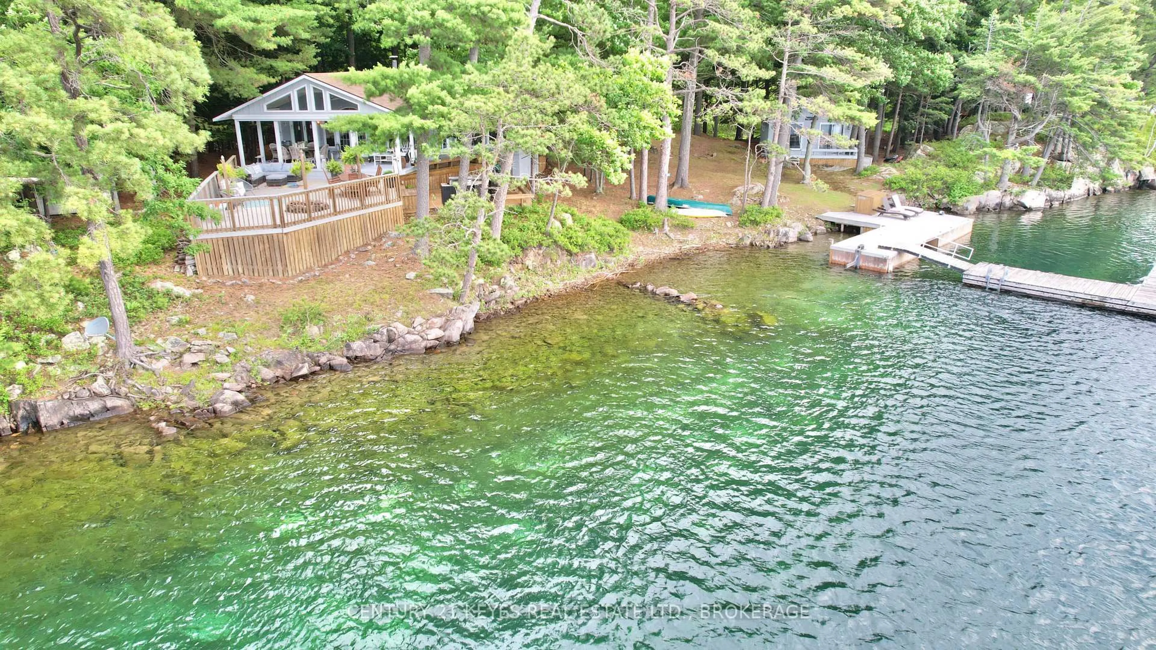 A pic from outside/outdoor area/front of a property/back of a property/a pic from drone, water/lake/river/ocean view for 285 Wallace Island, Lansdowne Ontario K0E 1L0