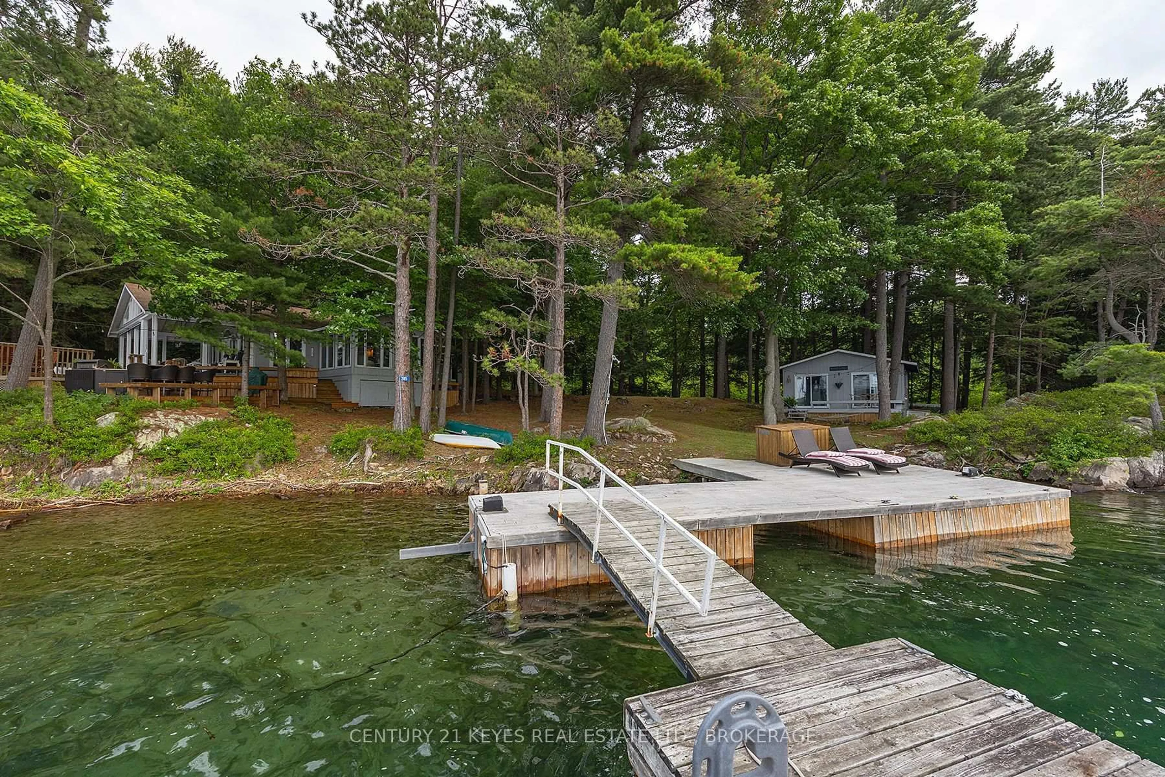 A pic from outside/outdoor area/front of a property/back of a property/a pic from drone, water/lake/river/ocean view for 285 Wallace Island, Lansdowne Ontario K0E 1L0