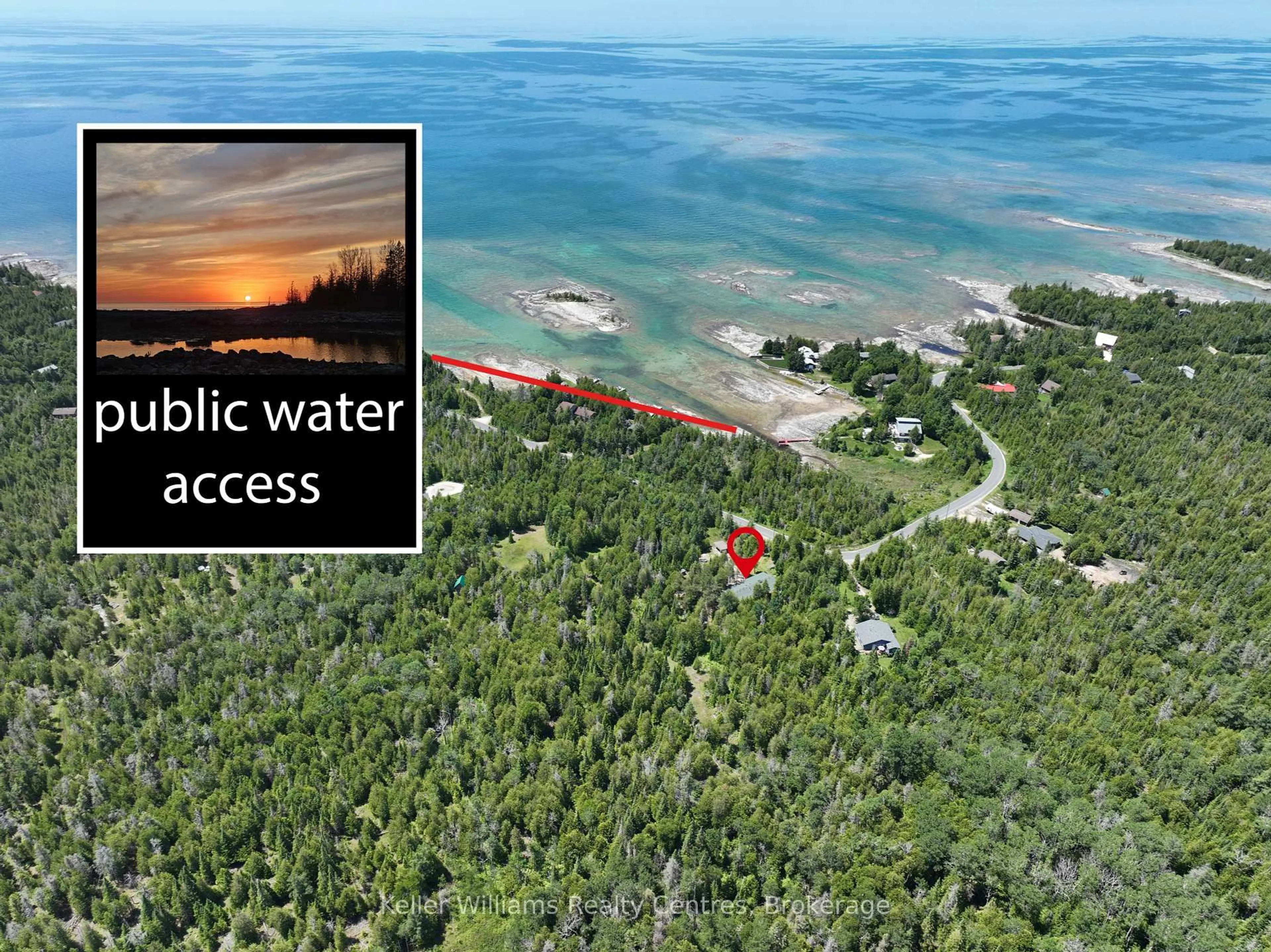A pic from outside/outdoor area/front of a property/back of a property/a pic from drone, water/lake/river/ocean view for 292 Whiskey Harbour Rd, Northern Bruce Peninsula Ontario N0H 2T0