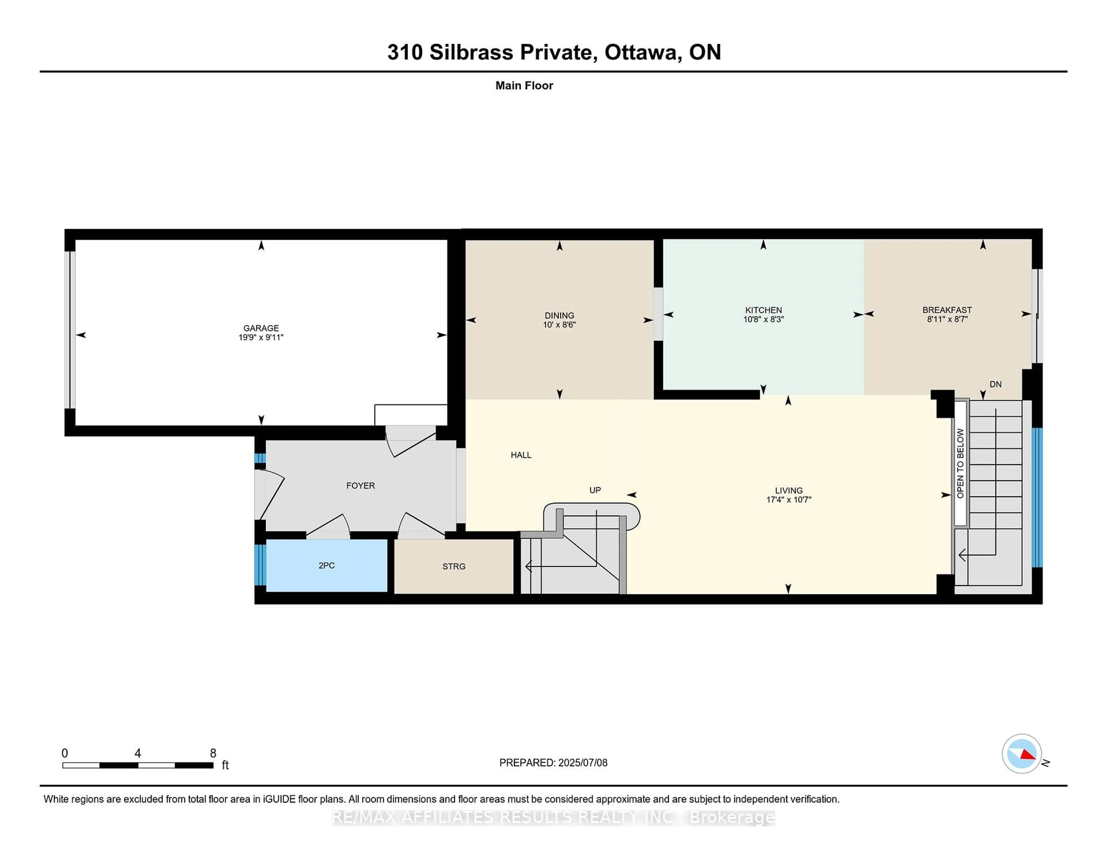 Floor plan for 310 Silbrass Private, Ottawa Ontario K2J 5M5